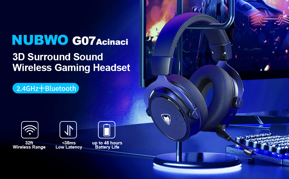 NUBWO G07 | Ultra-Low Latency 2.4GHz Wireless Gaming Headset