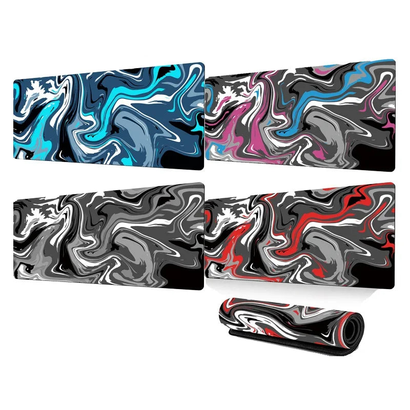 Abstract Fluid Mouse Pad Large Thermal Transfer for Laptop Keyboard Office Desk Pad Natural Rubber Big Mouse Pad-0