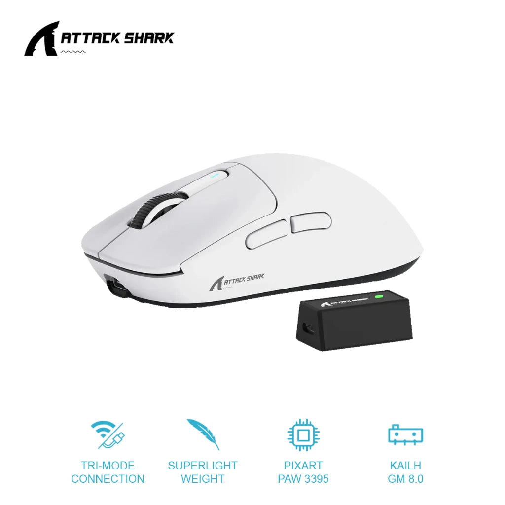 Attack Shark X3PRO 8k Receiver Three-mode Lightweight PAW3395 E-sports Charging Computer Game Wireless Mouse-1