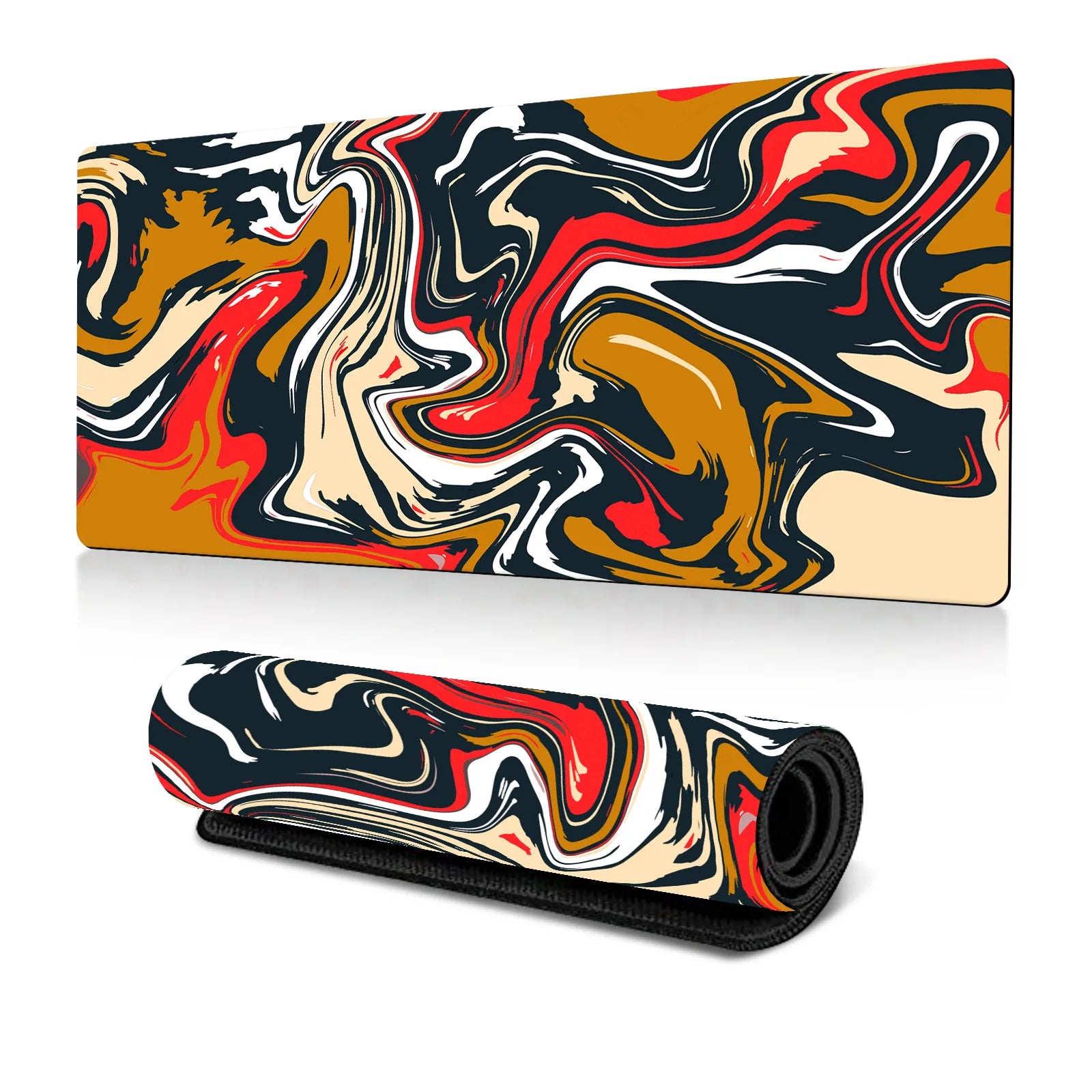 Abstract Fluid Mouse Pad Large Thermal Transfer for Laptop Keyboard Office Desk Pad Natural Rubber Big Mouse Pad-25