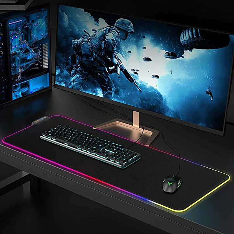 RGB Keyboard Mouse Pad LED Light Mousepad Desk-mat Colorful Surface Waterproof Multi-size Non-slip Mice Pad-4