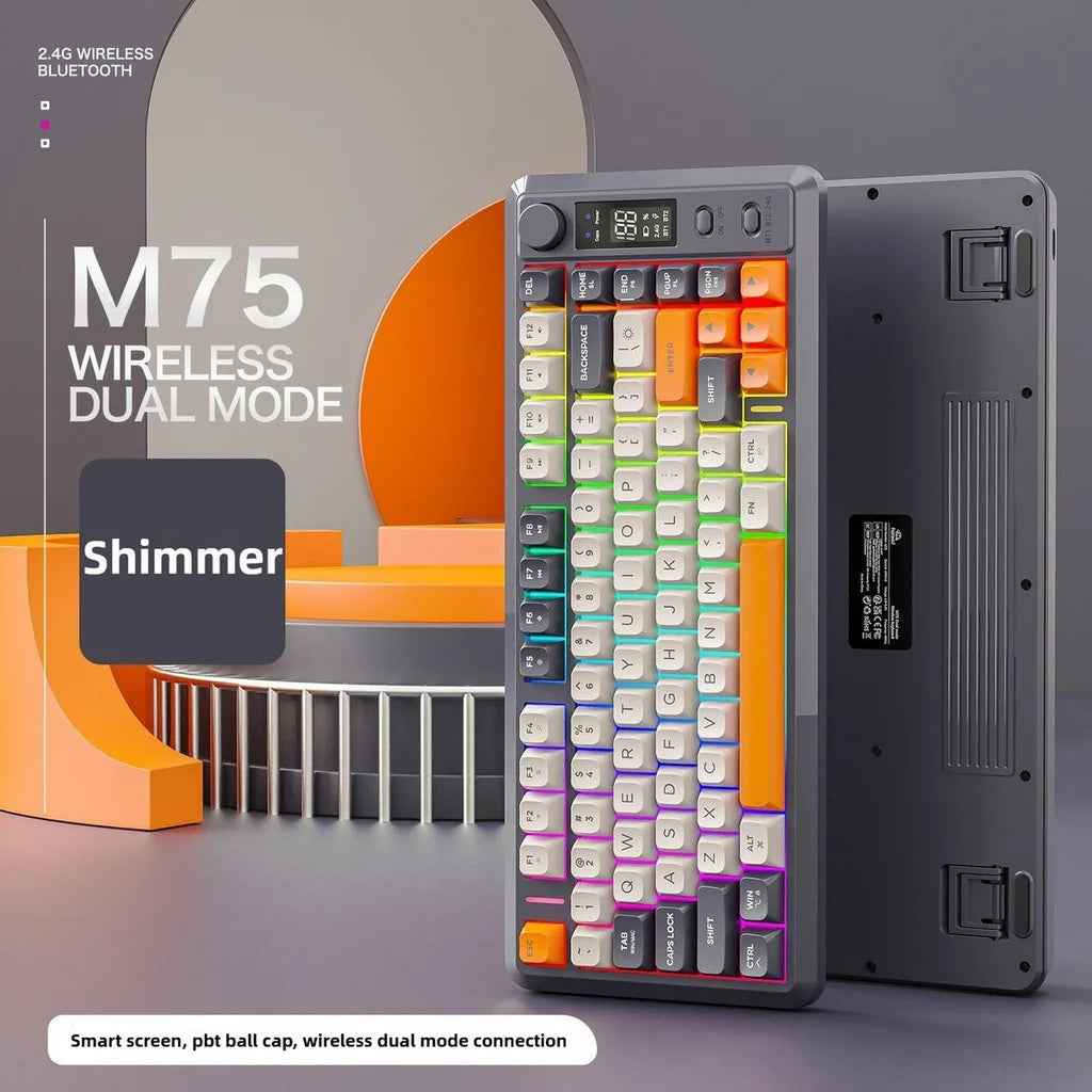 FREEWOLF M75 Compact 75% Mechanical Keyboard | RGB Backlit & OLED Control