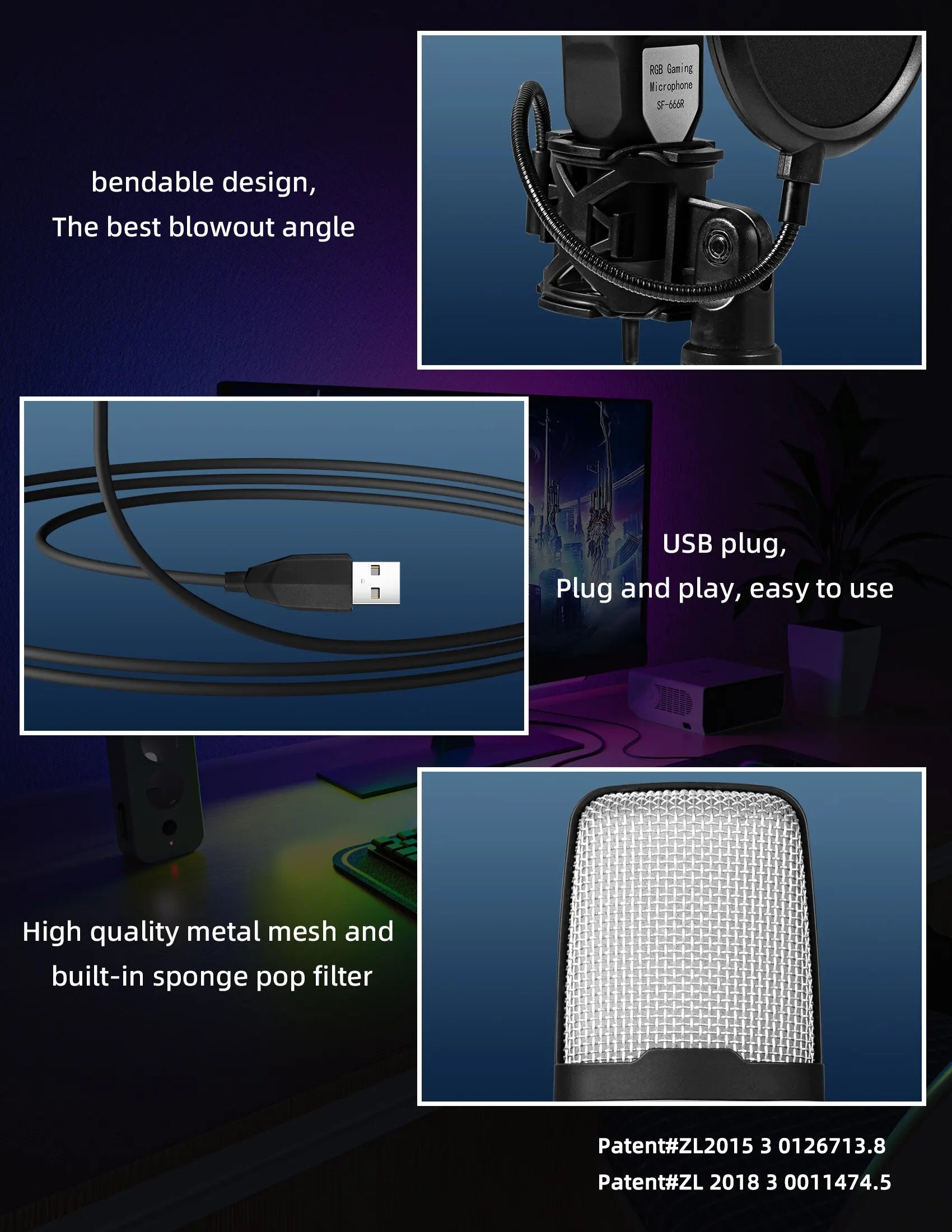 Microphone Titan USB: Professional RGB Streaming Kit