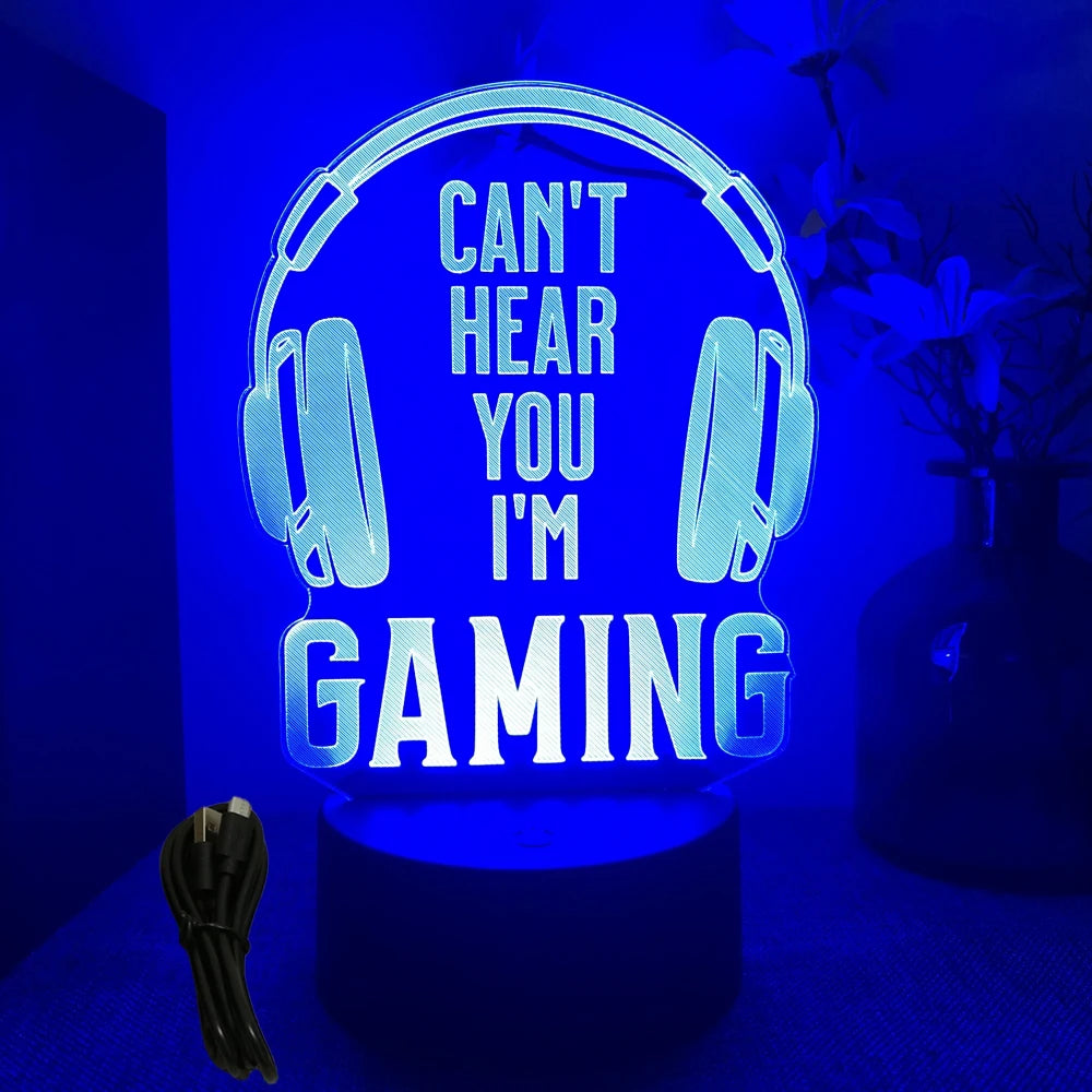 NEON GAMER 3D LED Lamp | RGB Night Light for Gaming Room Setup