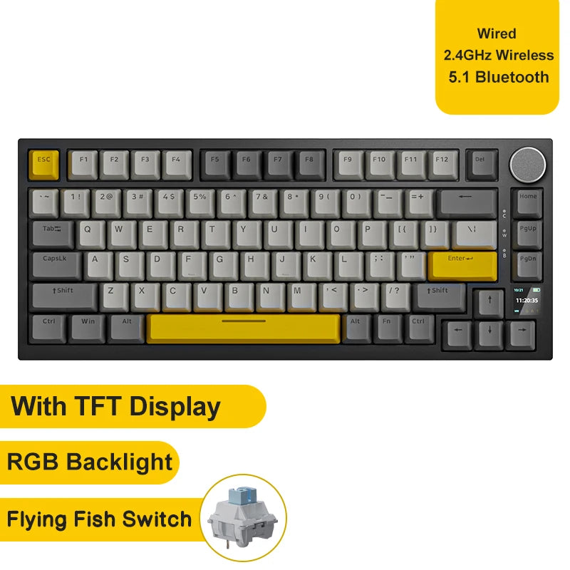 Ajazz AK820 Pro: 75% Mechanical Keyboard with TFT Smart Display