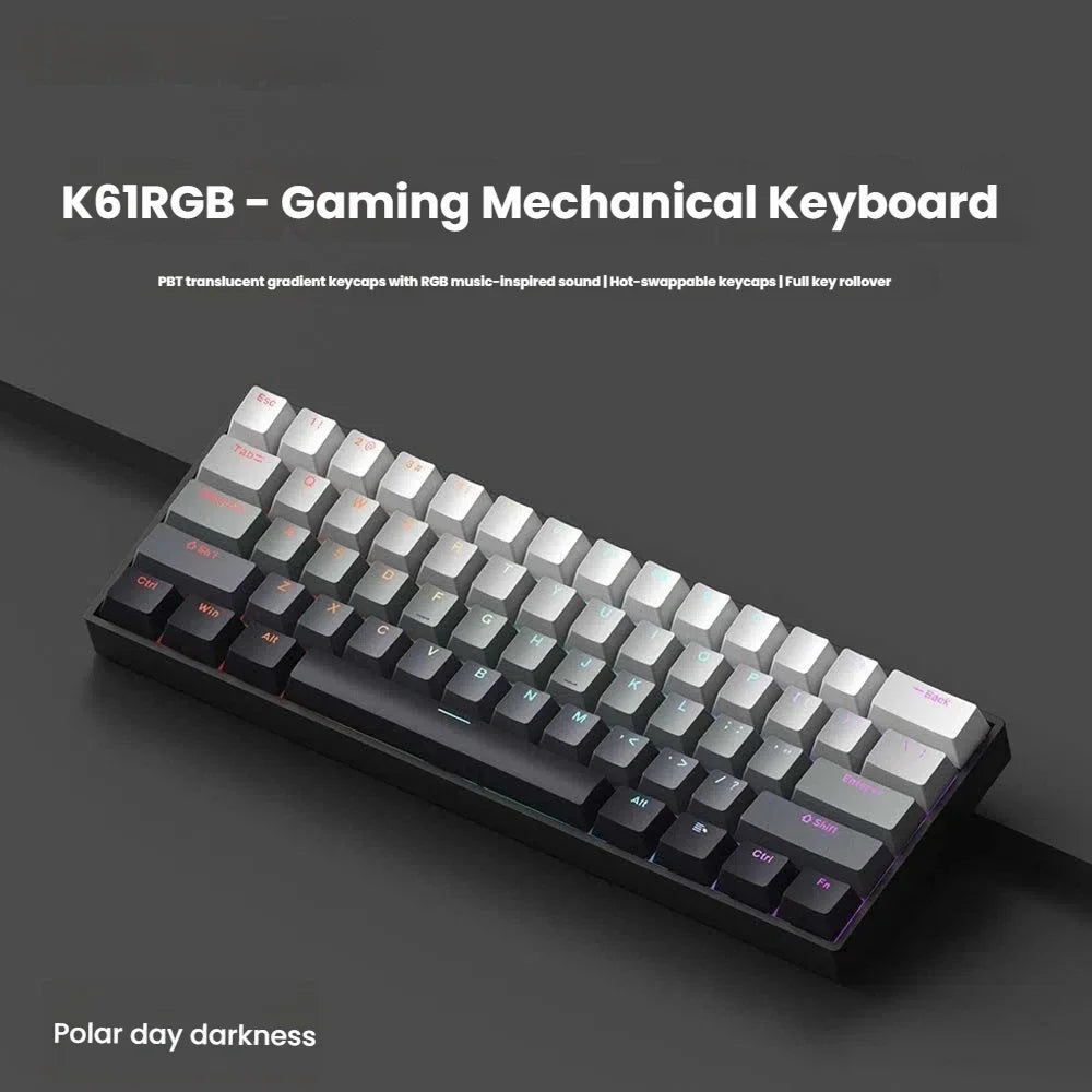 K61 USB Mini Mechanical Keyboard – Professional Hot-Swappable Gaming Series