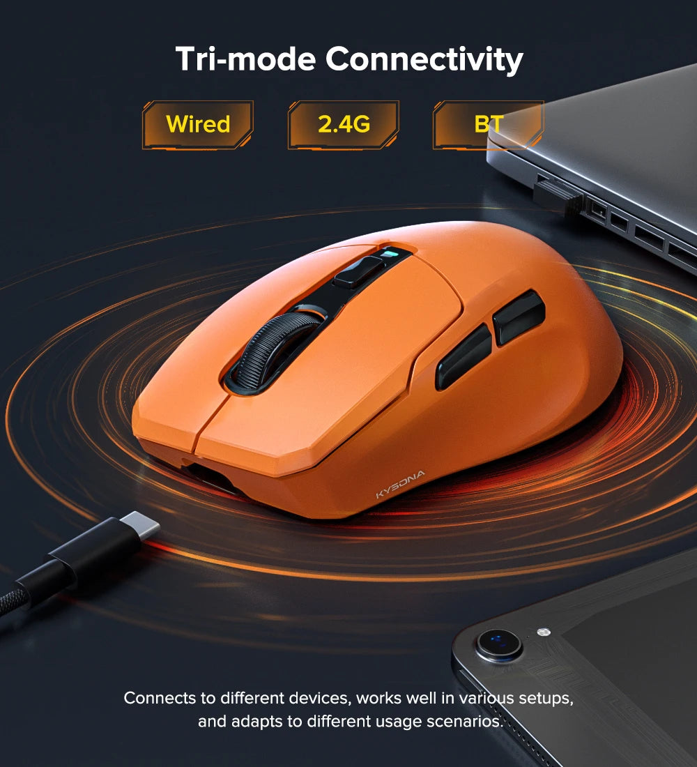 KYSONA Uranus PRO: PAW3395 8K Hz Performance Wireless Mouse