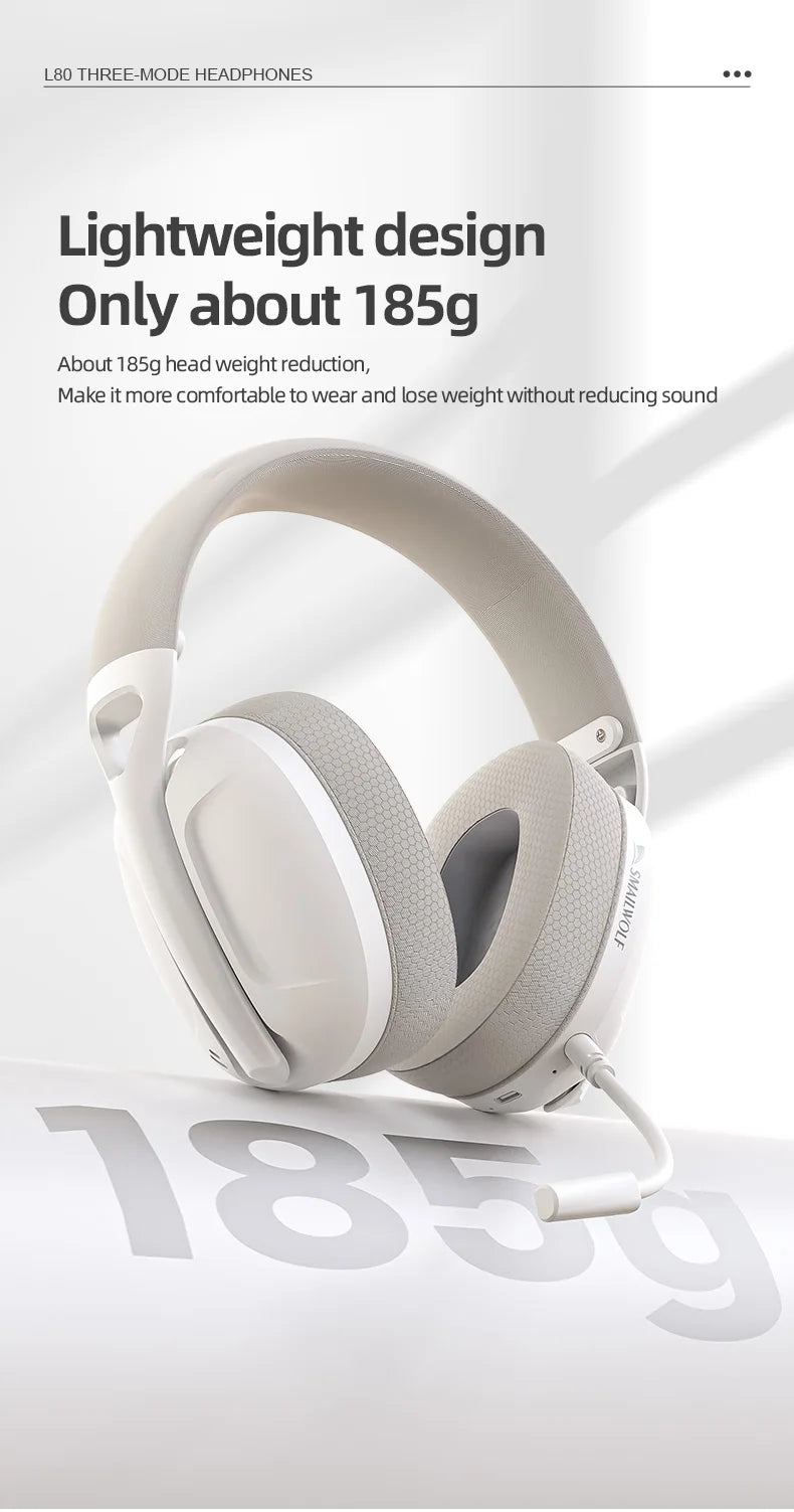 SMAILWOLF L80/ G900 PRO – High-Performance Tri-Mode Wireless Headset for PC & Laptop