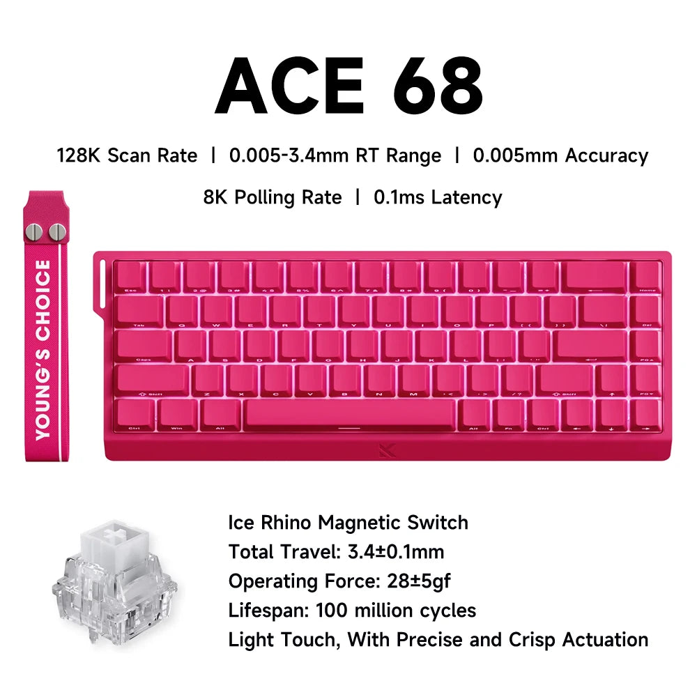 Ace 68 Pro Keyboard: 8K Hz Hall Effect Magnetic Edition