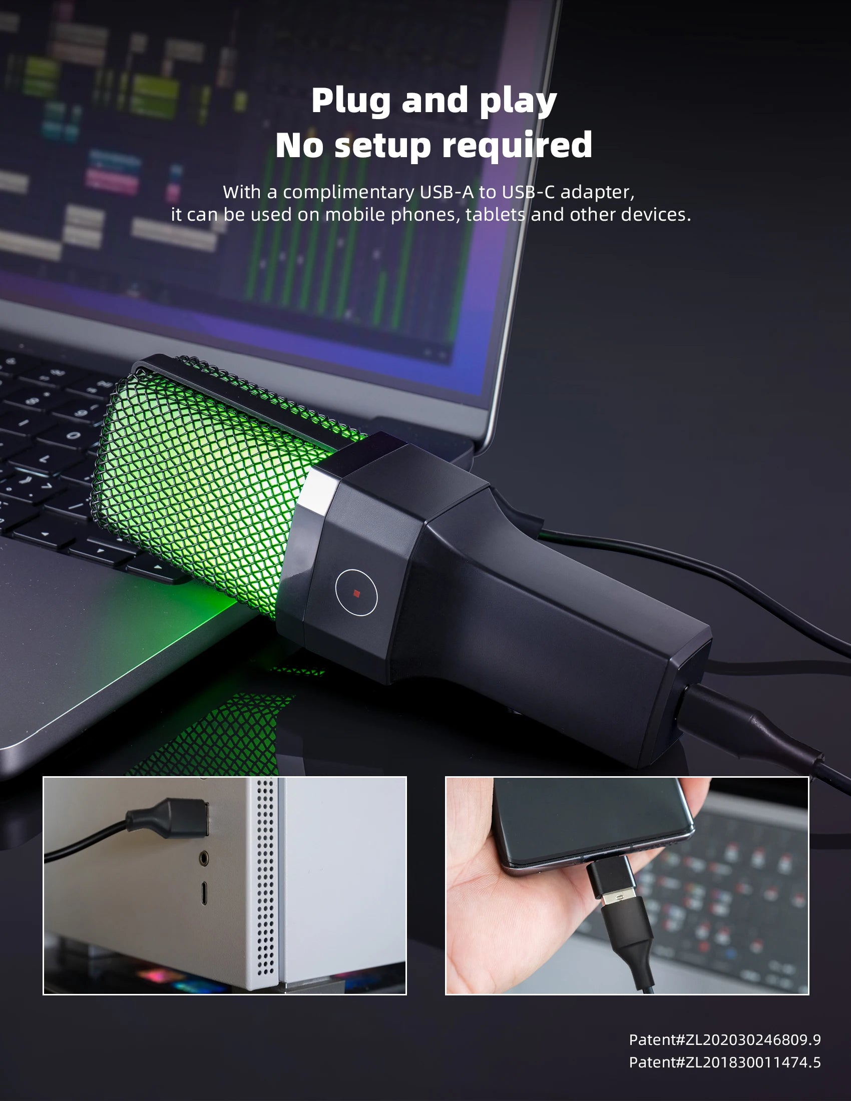 Microphone Titan USB: Professional RGB Streaming Kit