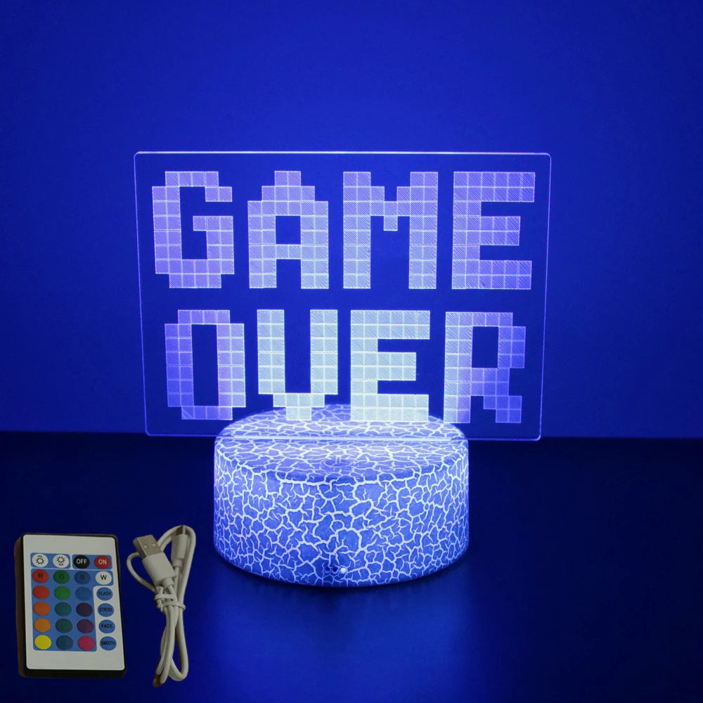NEON GAMER 3D LED Lamp | RGB Night Light for Gaming Room Setup
