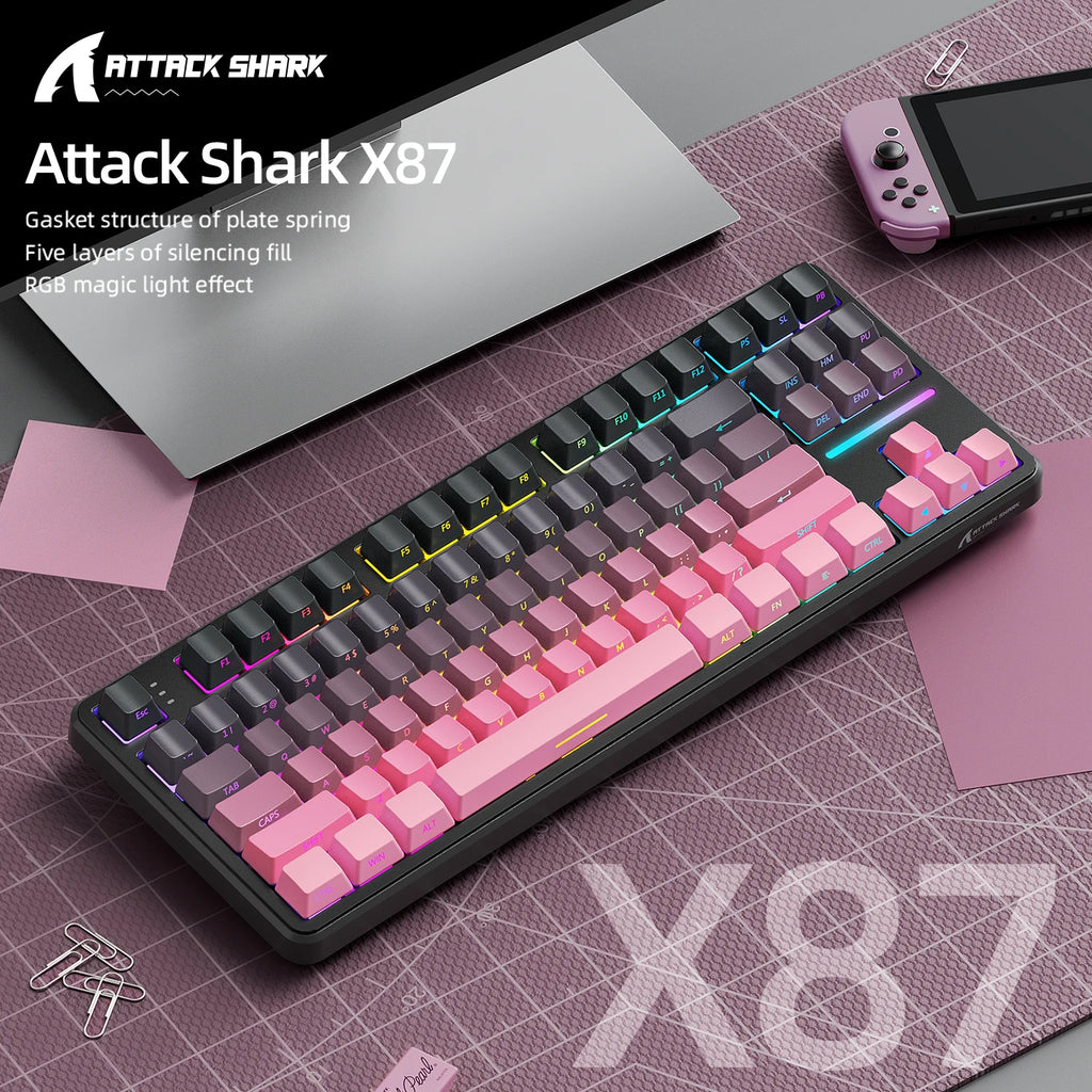 Attack Shark Keyboard X87: Tri-Mode Side-Lit Mechanical