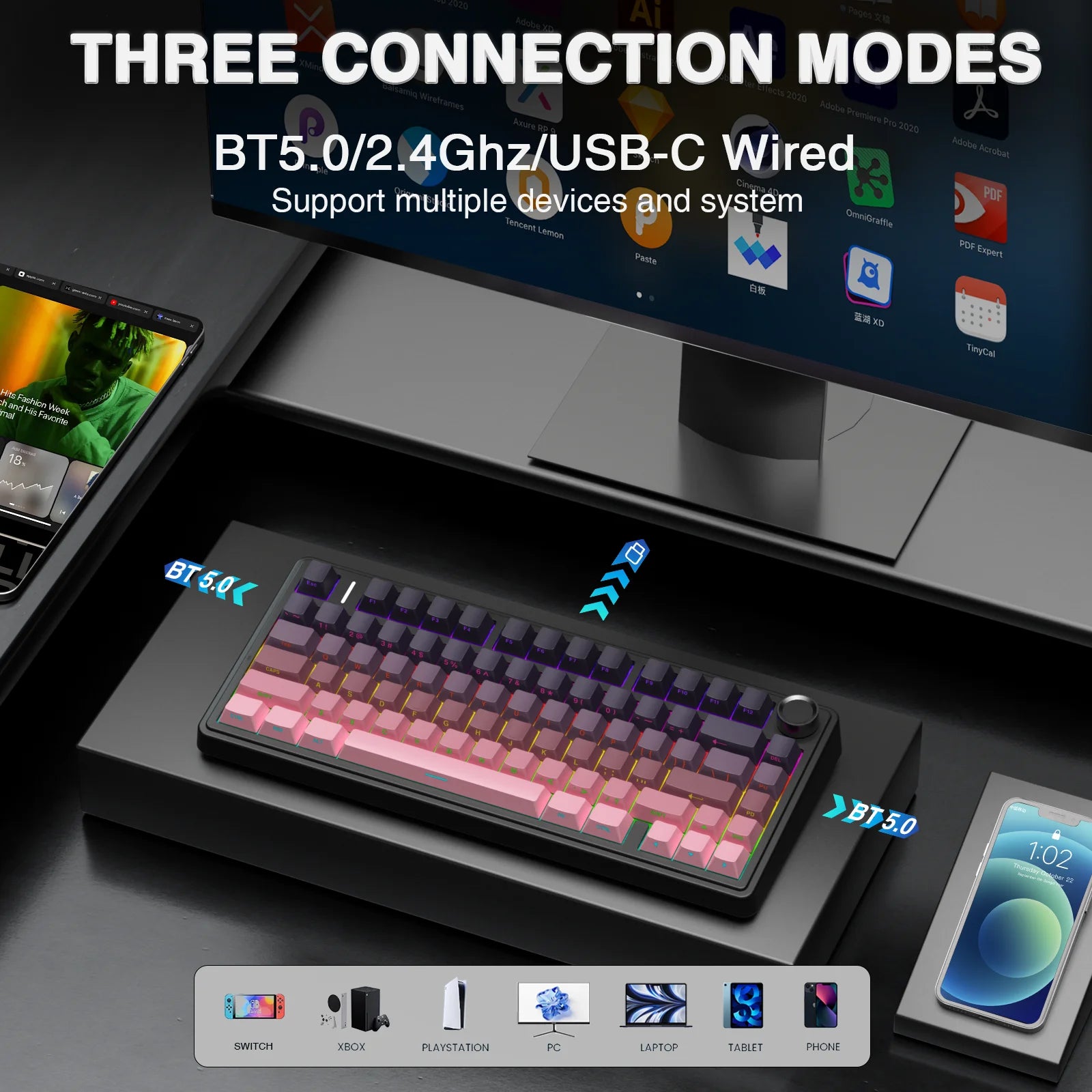 Aula F75 Pro Keyboard: Tri-Mode Gasket Mechanical Edition