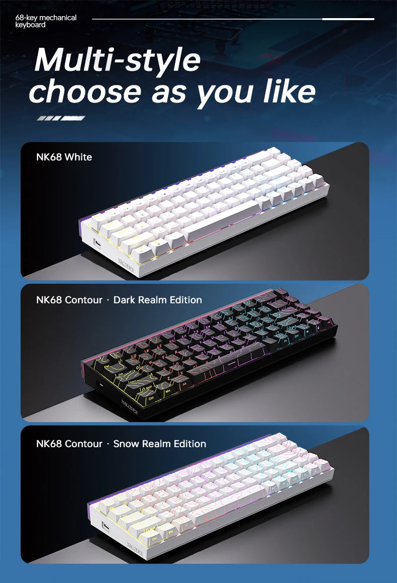 NK68 Terrain Keyboard: RGB Light Bar Mechanical Edition