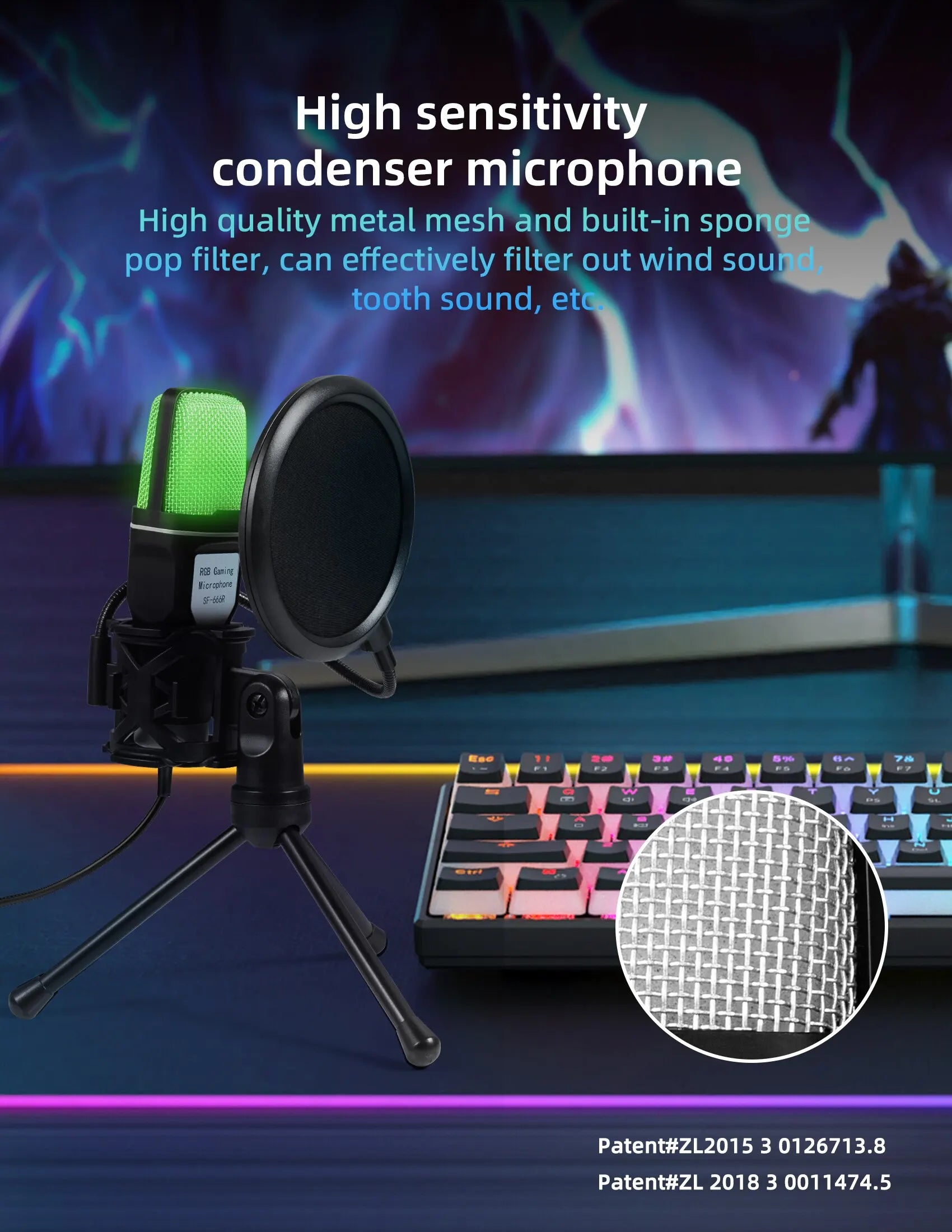 Microphone Titan USB: Professional RGB Streaming Kit