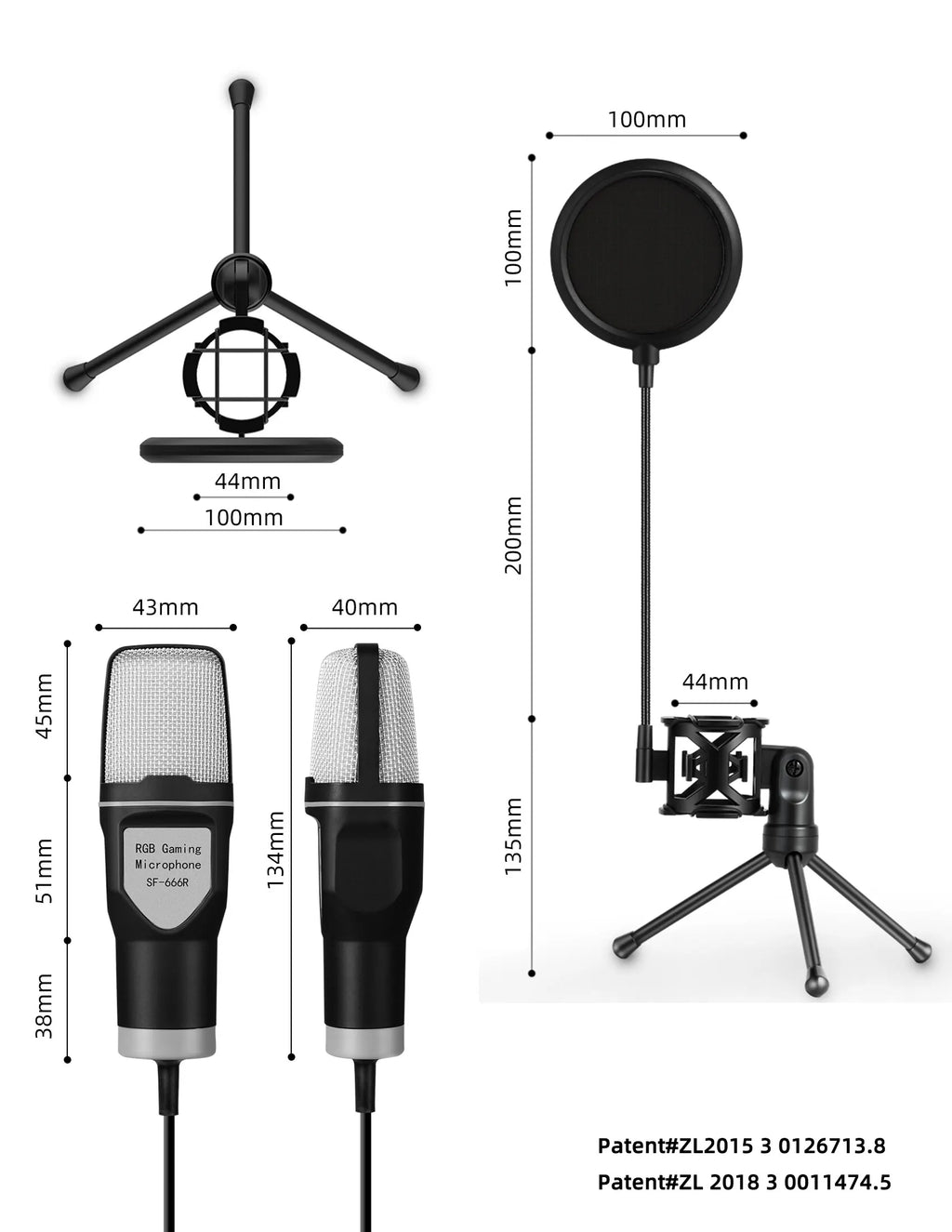 Microphone Titan USB: Professional RGB Streaming Kit