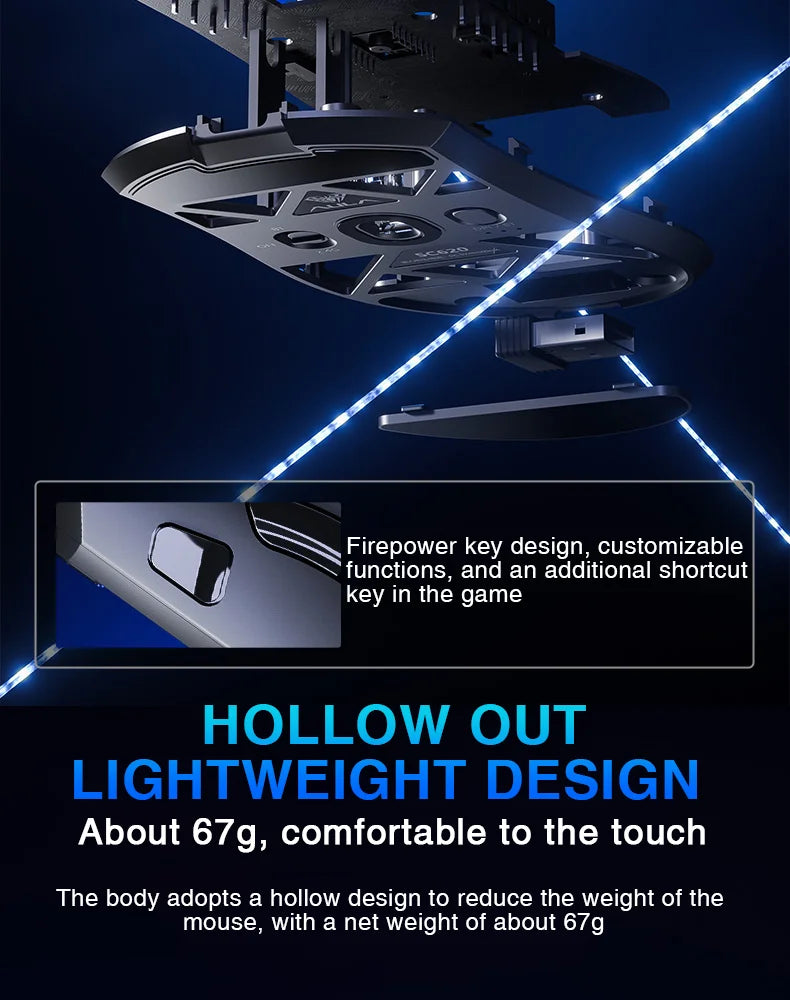 AULA SC620 – Mouse Gamer Wireless | Fire Button & RGB Lighting Effects