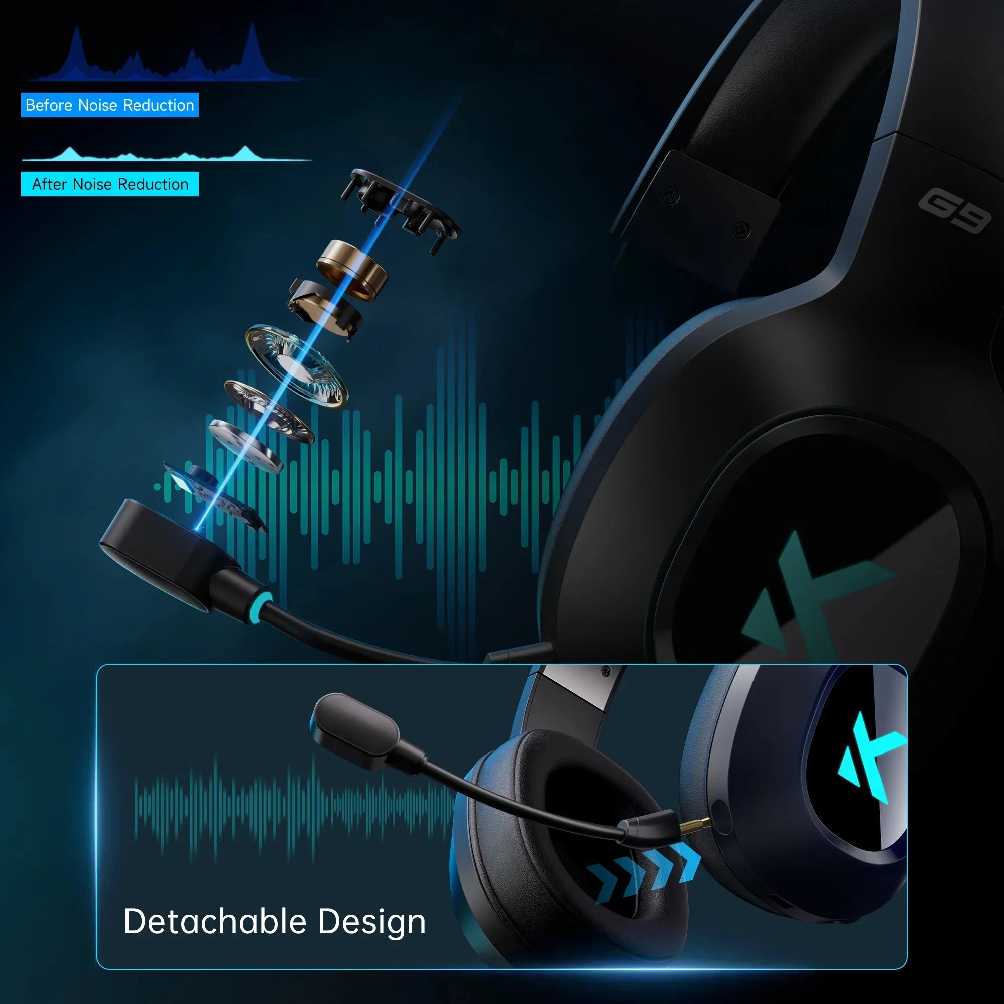 MCHOSE G9 Pro | Tri-Mode Wireless Esports Headset with 7.1 Surround