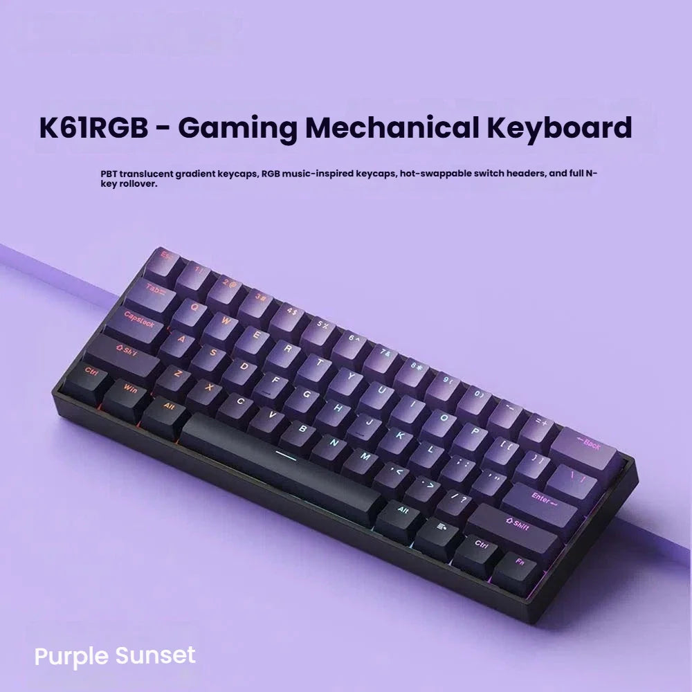 K61 USB Mini Mechanical Keyboard – Professional Hot-Swappable Gaming Series