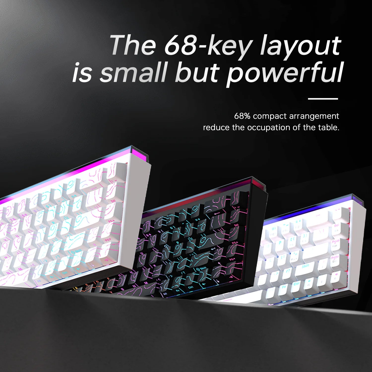 NK68 Terrain Keyboard: RGB Light Bar Mechanical Edition