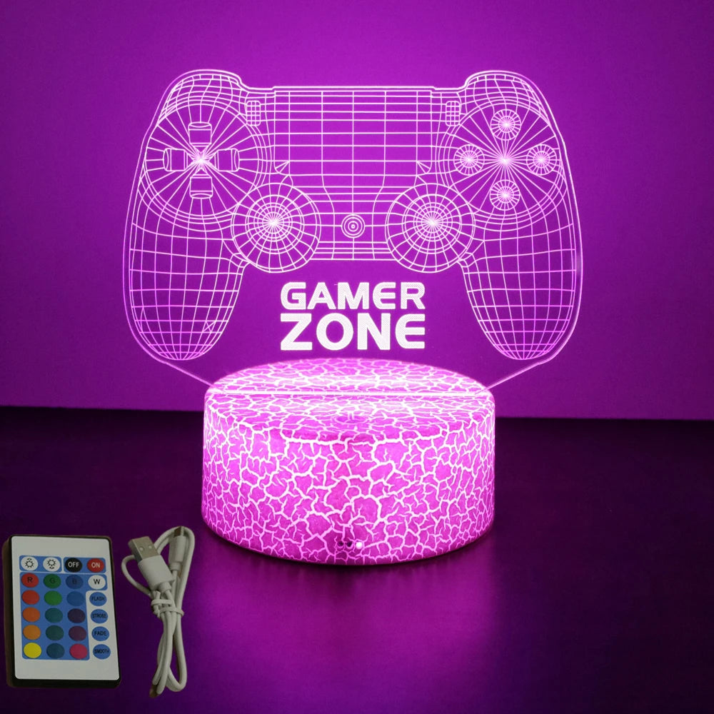 NEON GAMER 3D LED Lamp | RGB Night Light for Gaming Room Setup