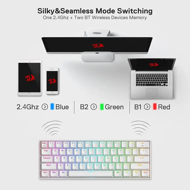 Redragon K530 Pro Keyboard: Tri-Mode Wireless 60% Mechanical