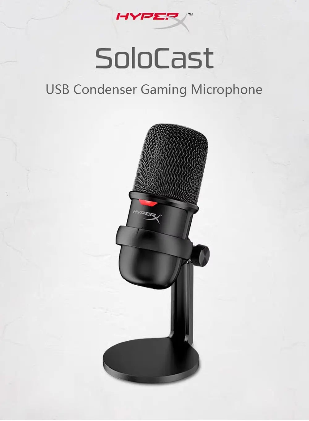 HyperX SoloCast | USB Condenser Gaming Microphone with Tap-to-Mute