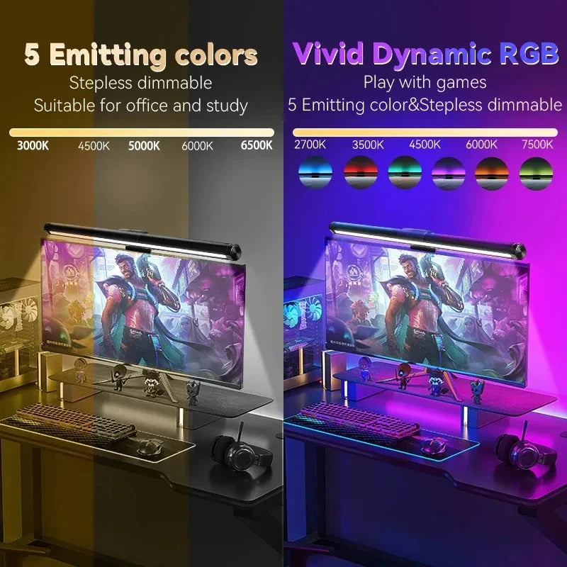 Lumina Pro: Dual-Source Monitor Light Bar with RGB Backlight