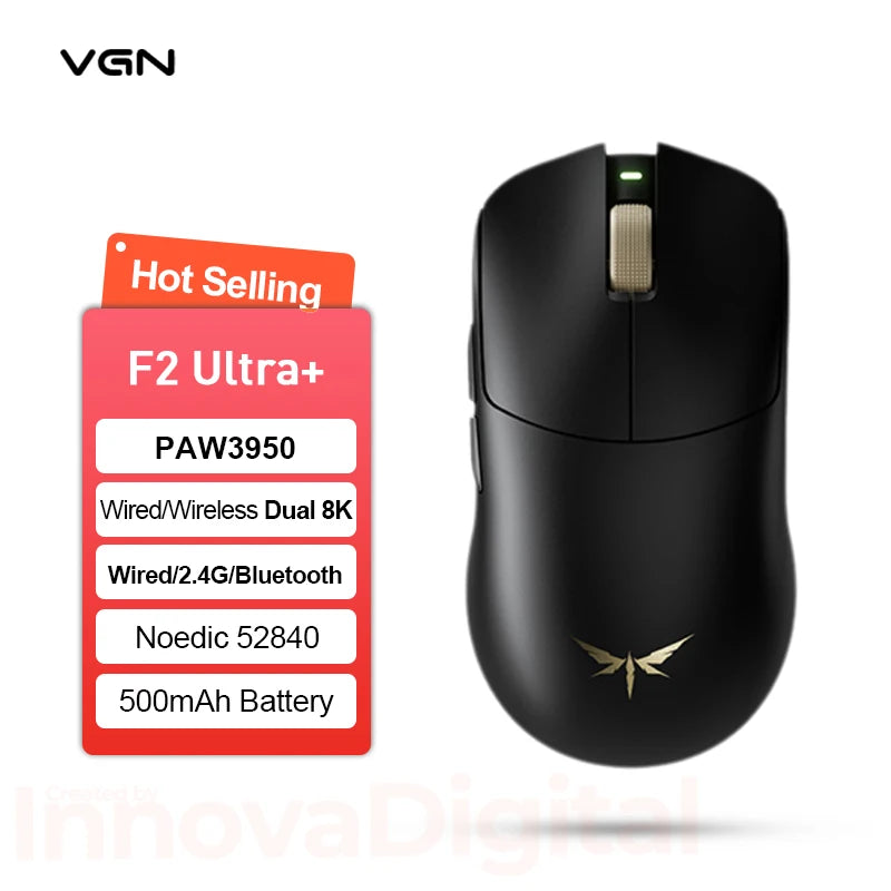 VXE Dragonfly F2 Ultra: PAW3950 Flagship 8K Wireless Mouse