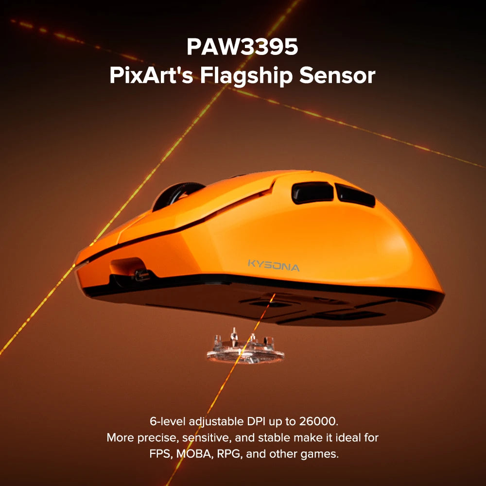 KYSONA Uranus PRO: PAW3395 8K Hz Performance Wireless Mouse