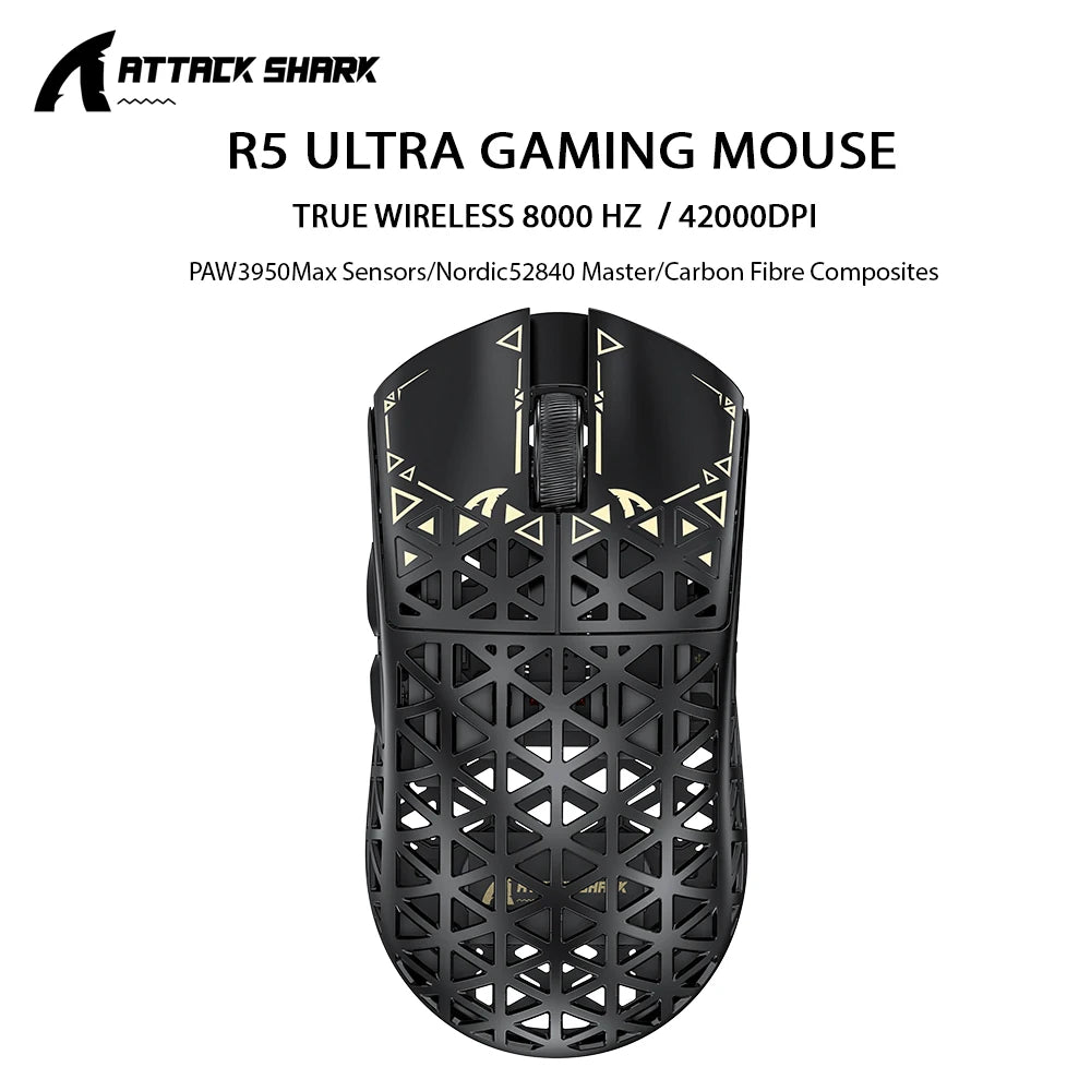 Attack Shark R5 Ultra: Carbon Fiber 8K Gaming Mouse