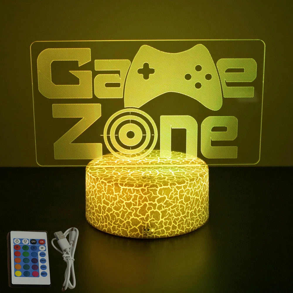 NEON GAMER 3D LED Lamp | RGB Night Light for Gaming Room Setup