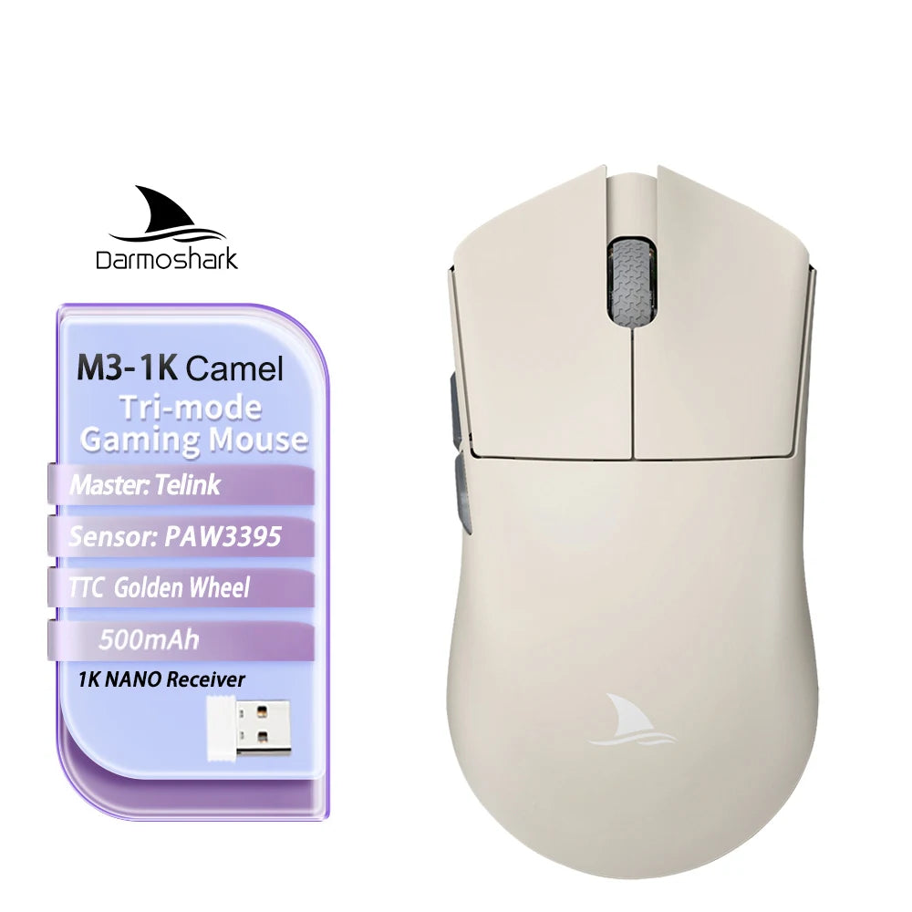 Darmoshark M3 V2 Double 8K: PAW3395 Sensor | 26K DPI Tri-Mode Mouse