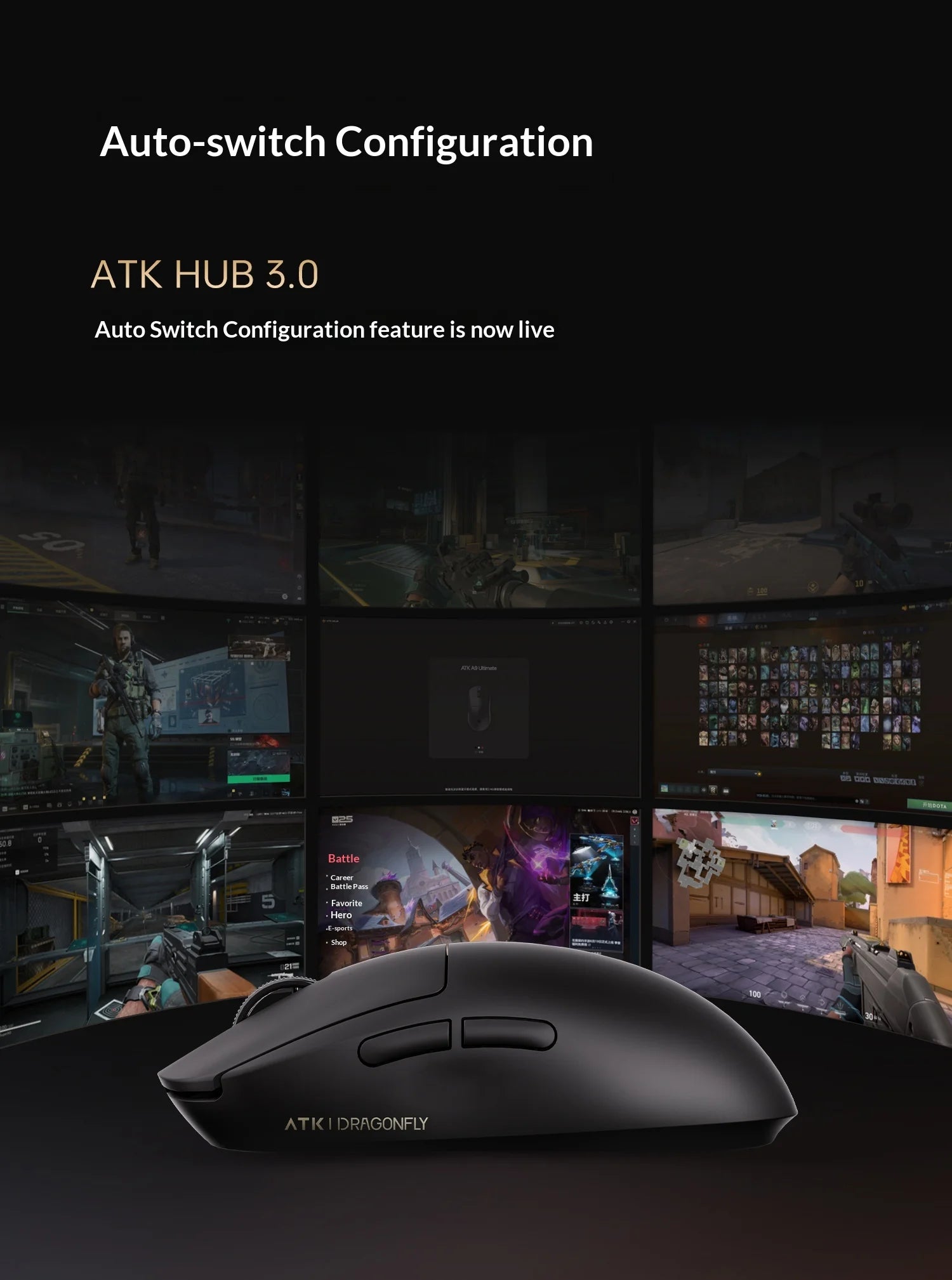 ATK Dragonfly A9 Ultimate: PAW3950 Ultra 8K Wireless Mouse