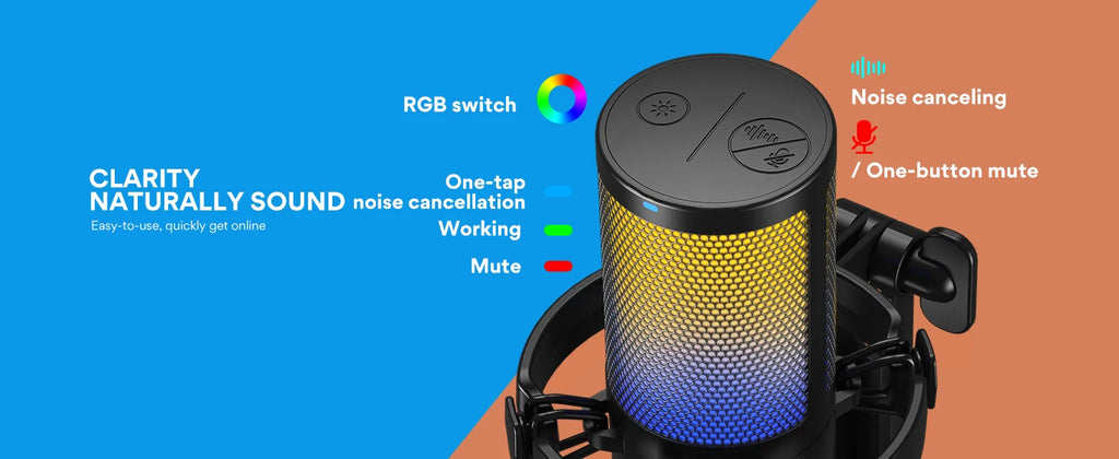 Maono DGM20 Series – Intelligent USB Gaming Mic with Noise Cancellation