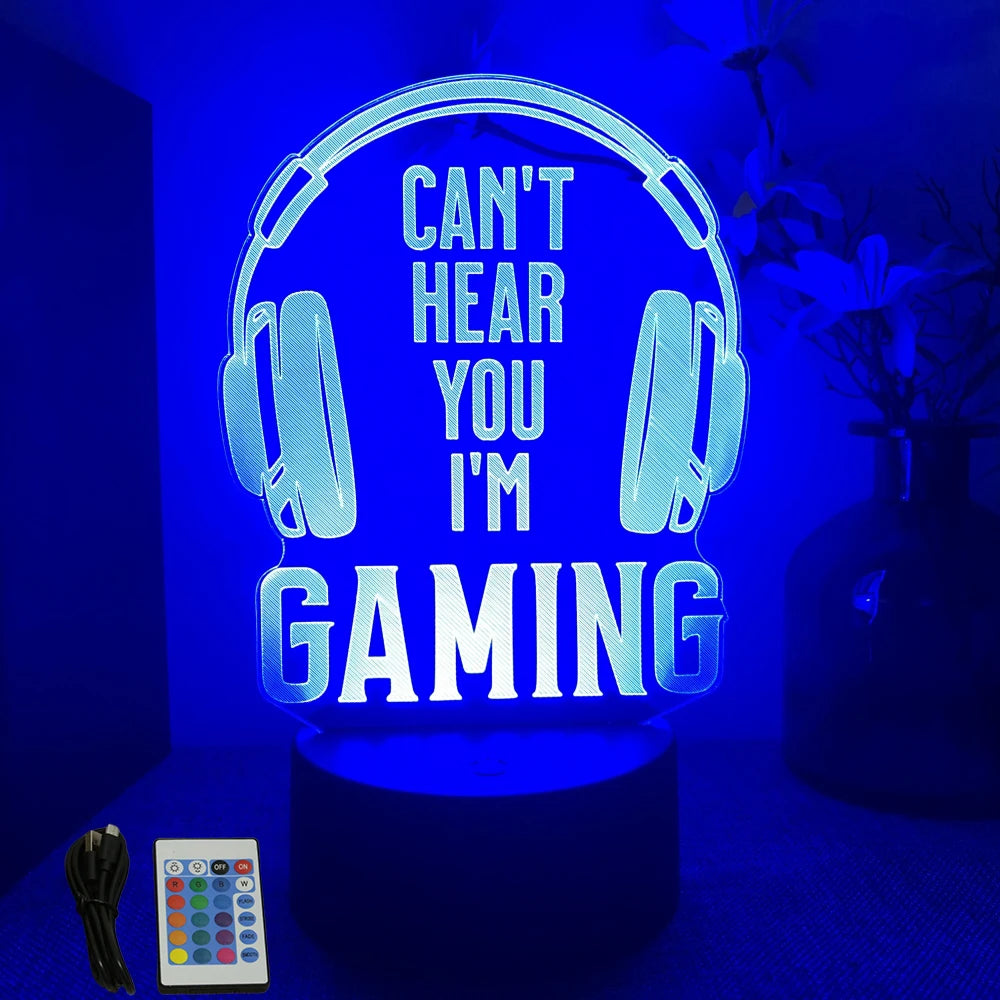 NEON GAMER 3D LED Lamp | RGB Night Light for Gaming Room Setup