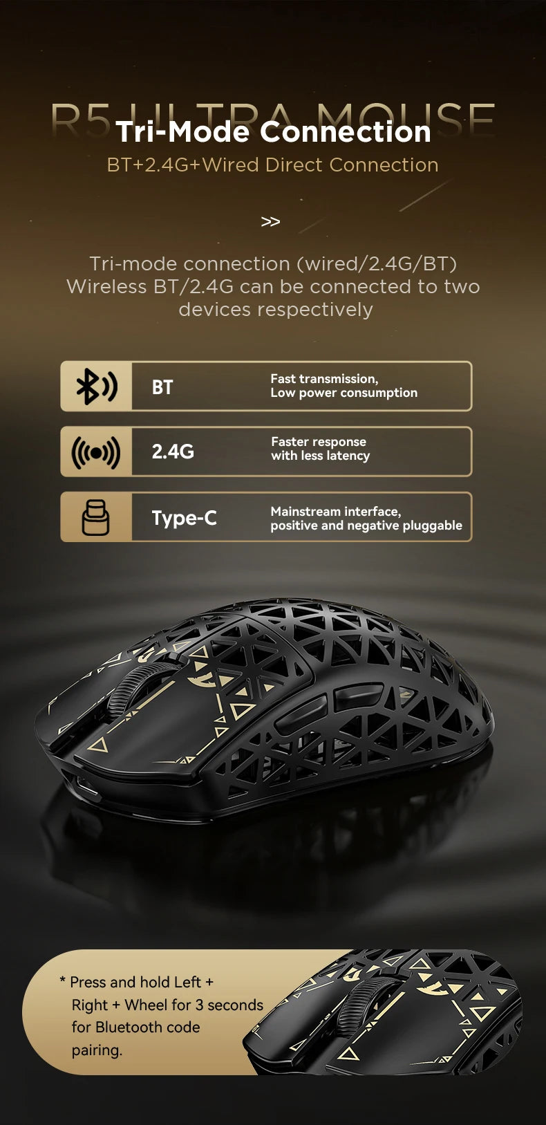 Attack Shark R5 Ultra: Carbon Fiber 8K Gaming Mouse