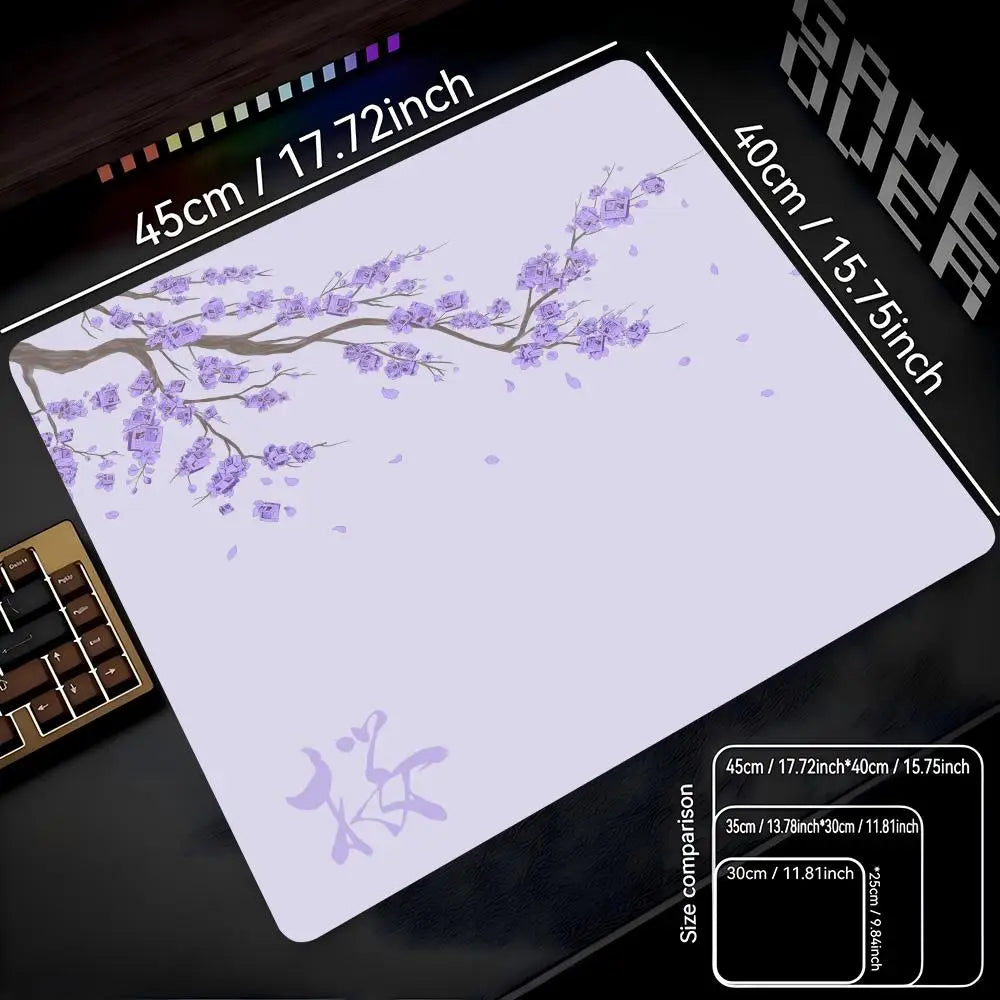 Zen Cherry Blossom Series Mouse Pad – 40x45cm Non-Slip Aesthetic Deskpad