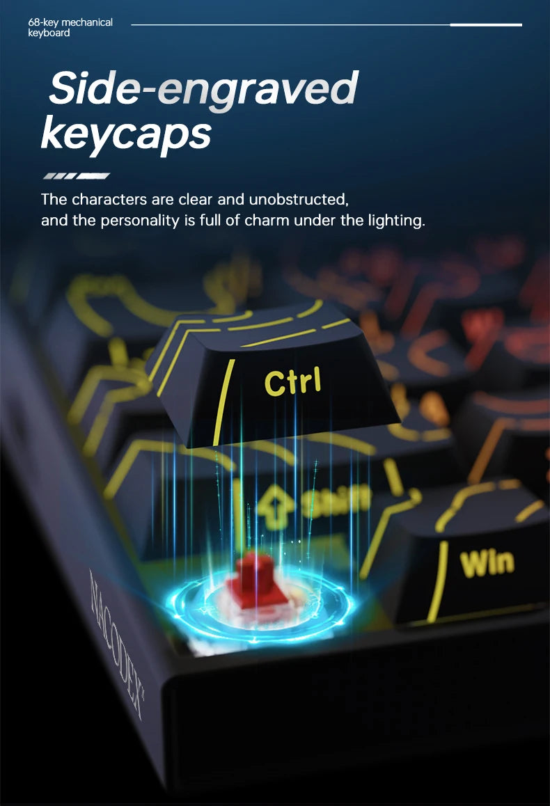 NK68 Terrain Keyboard: RGB Light Bar Mechanical Edition