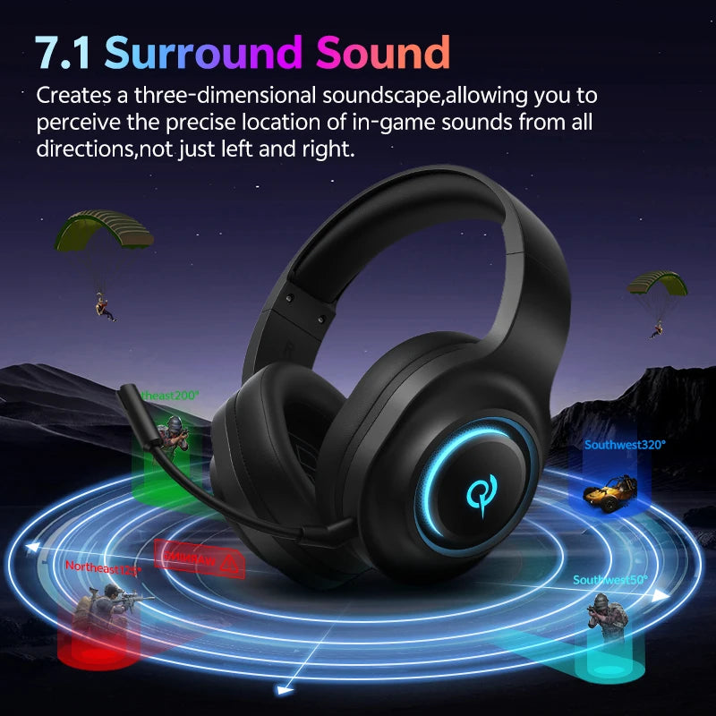 QCY Heroad V200 – Professional Bluetooth 6.0 Gaming Headset | 7.1 Series