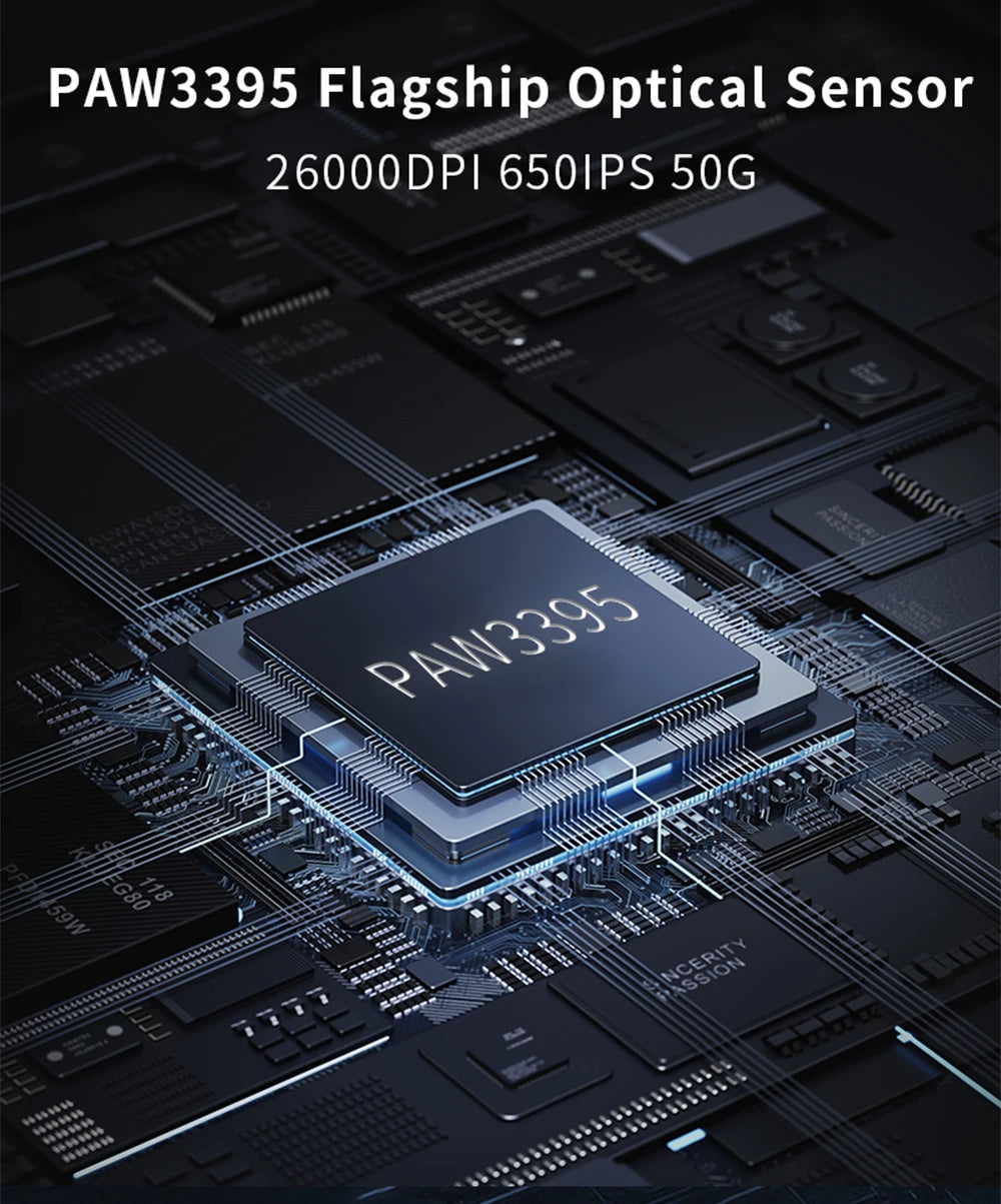 Darmoshark M3 V2 Double 8K: PAW3395 Sensor | 26K DPI Tri-Mode Mouse