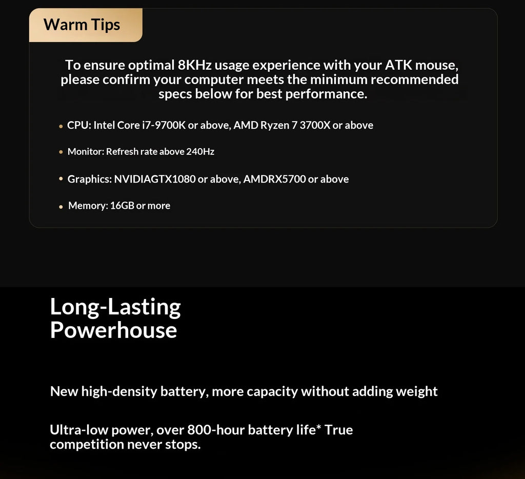ATK Dragonfly A9 Ultimate: PAW3950 Ultra 8K Wireless Mouse