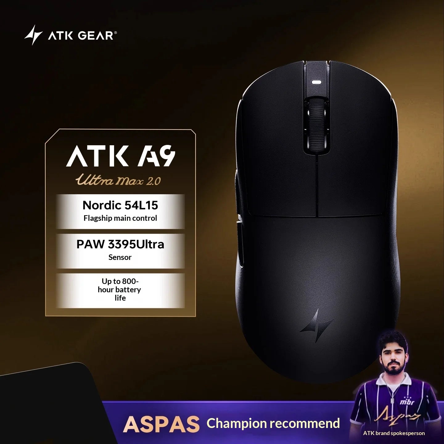 ATK Dragonfly A9 Ultimate: PAW3950 Ultra 8K Wireless Mouse