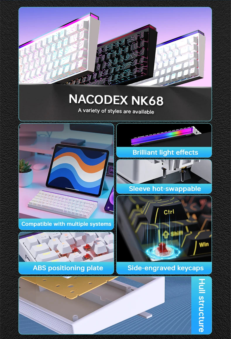 NK68 Terrain Keyboard: RGB Light Bar Mechanical Edition