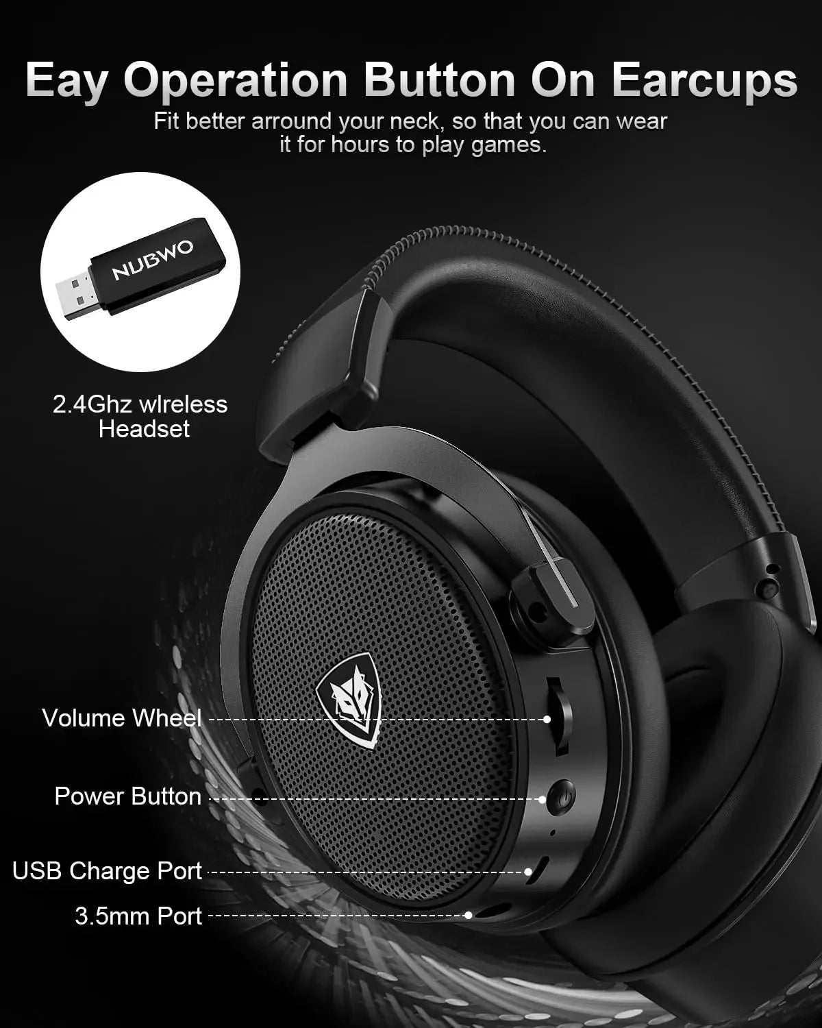 NUBWO G07 | Ultra-Low Latency 2.4GHz Wireless Gaming Headset