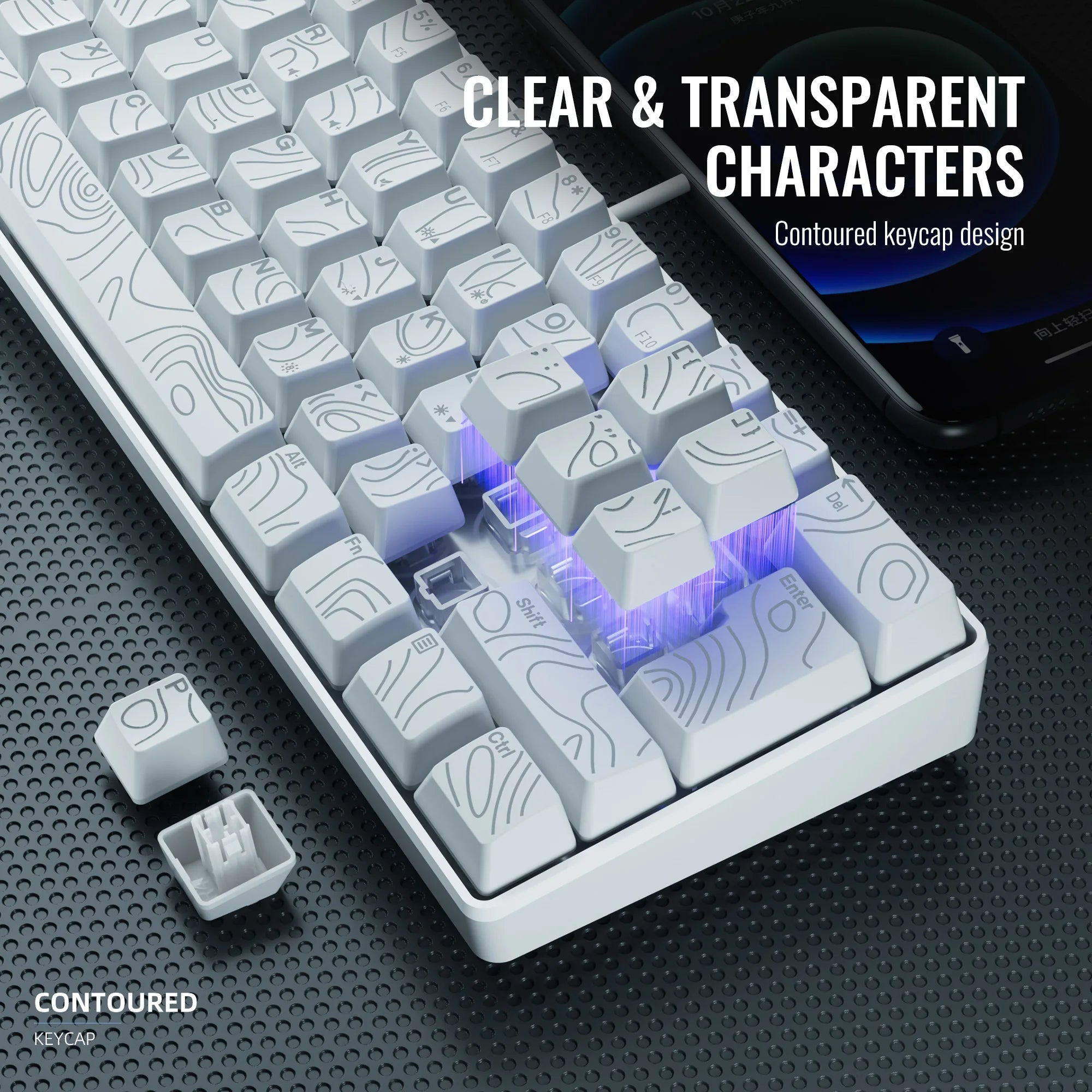 Ghost 60 Keyboard: Compact White RGB Edition