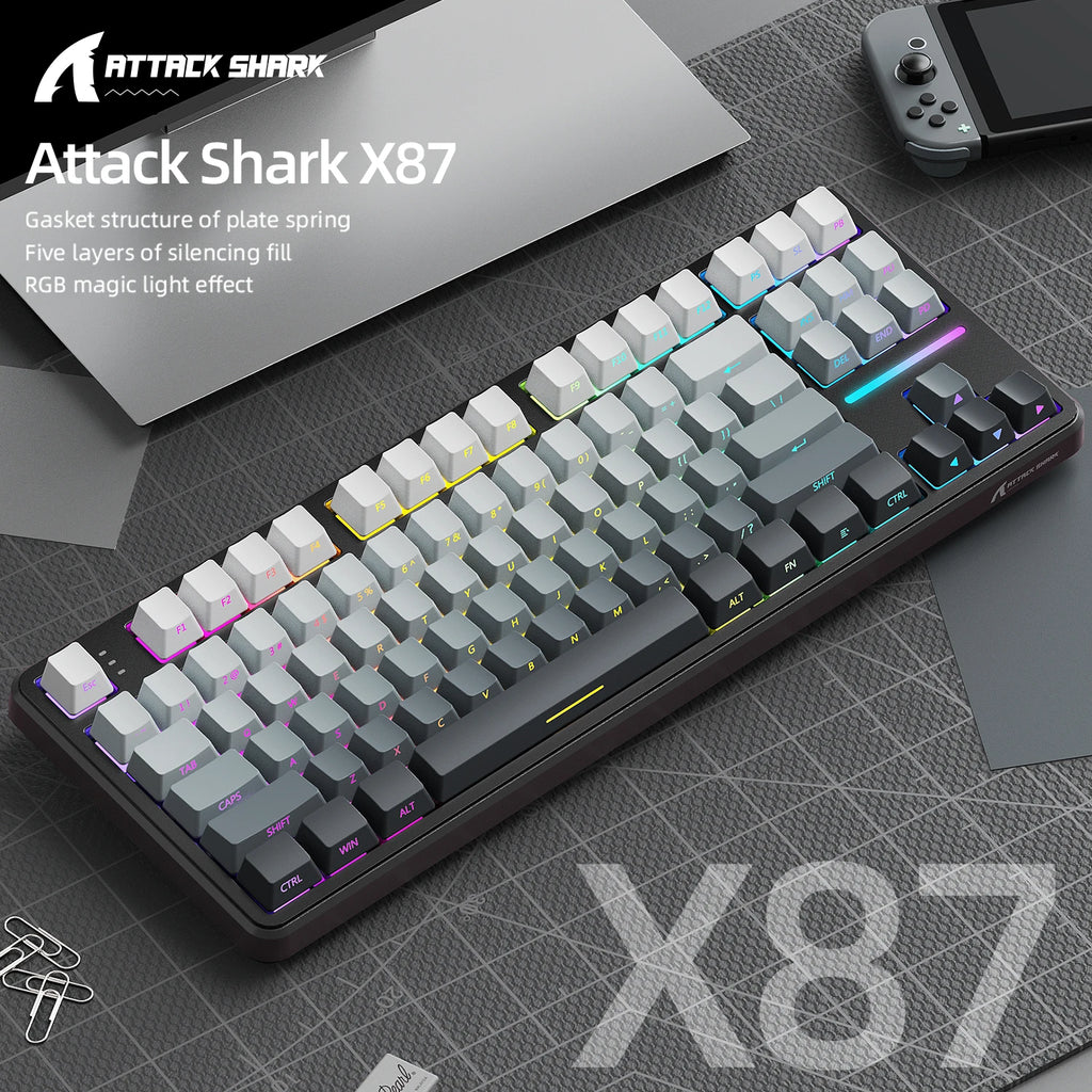 Attack Shark Keyboard X87: Tri-Mode Side-Lit Mechanical