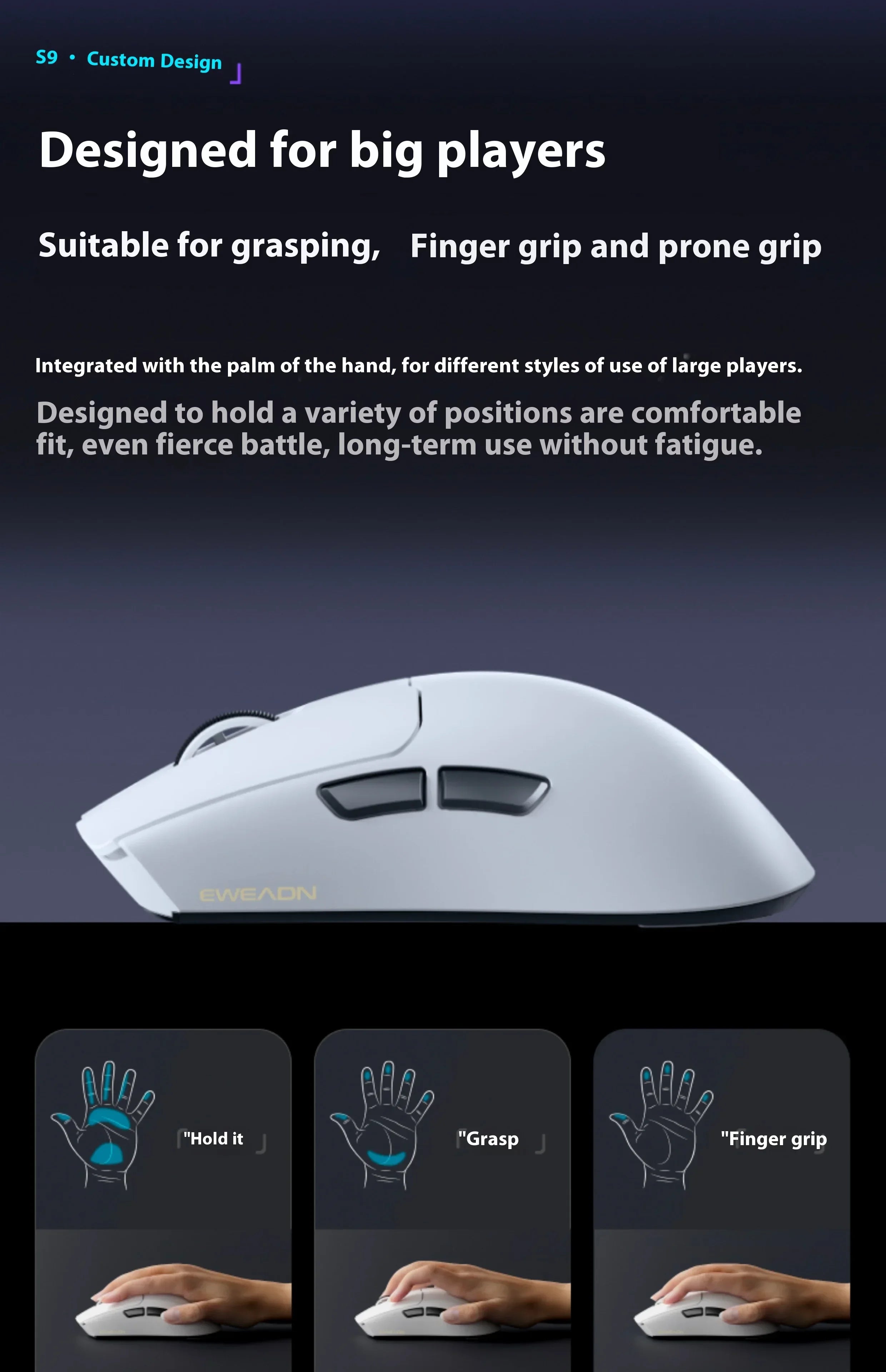 EWEADN S9 Pro: PAW3395 Professional Wireless Mouse 8K Hz