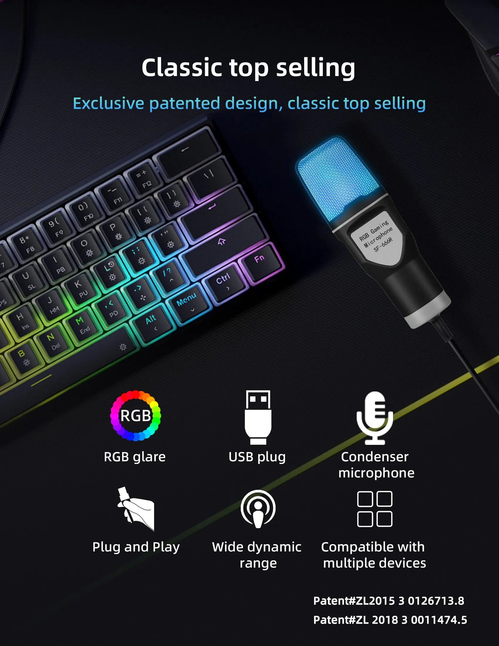 Microphone Titan USB: Professional RGB Streaming Kit