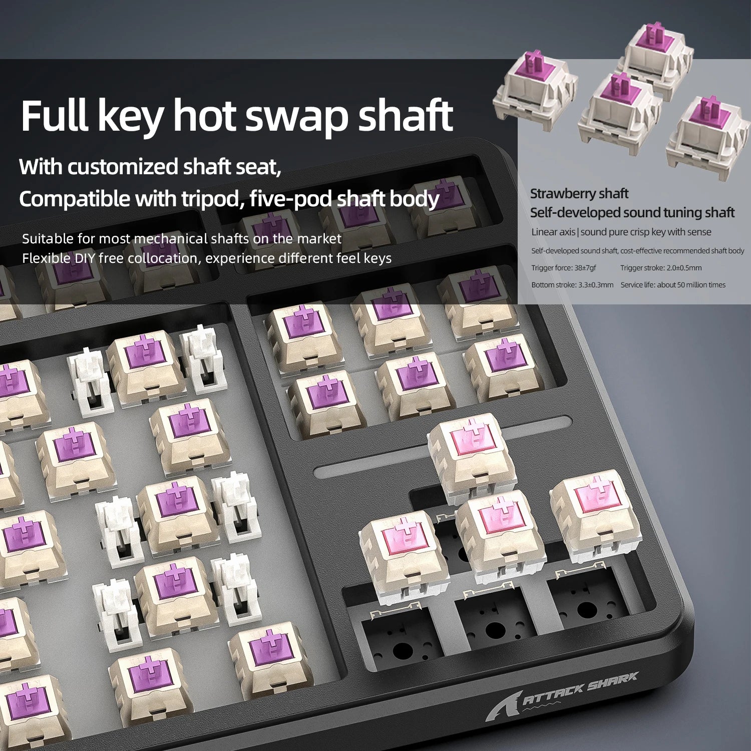 Attack Shark Keyboard X87: Tri-Mode Side-Lit Mechanical